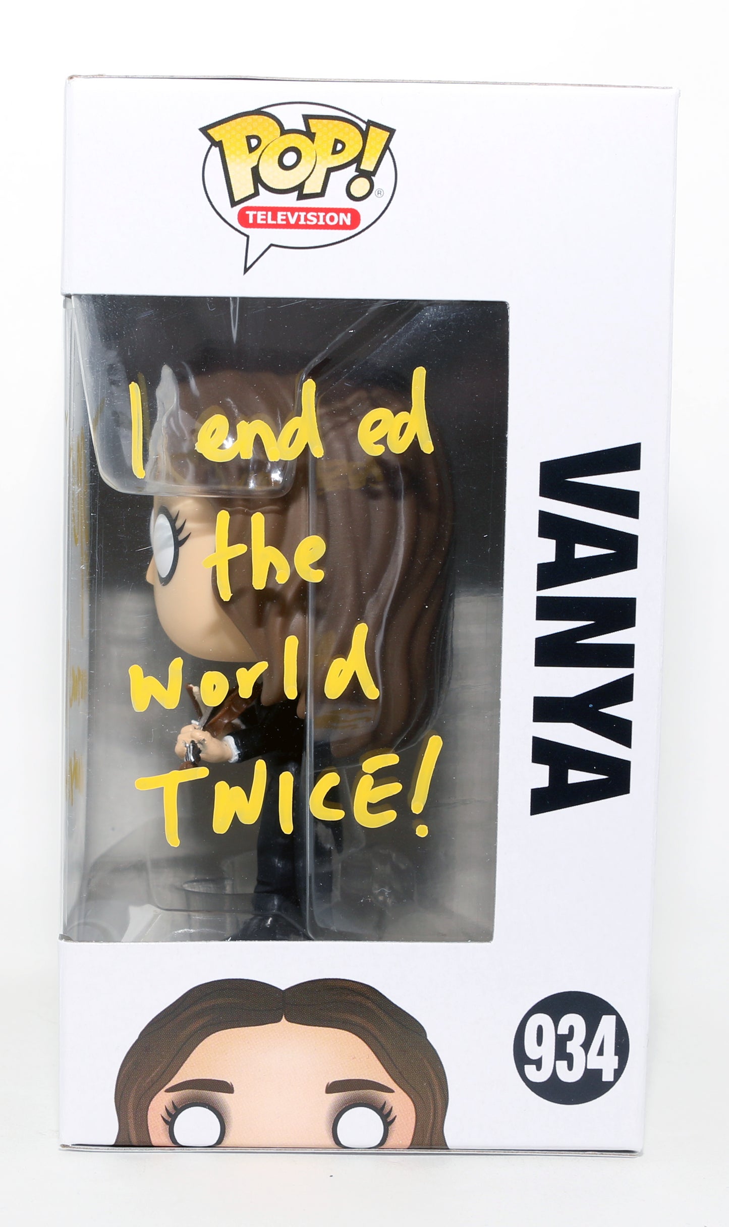 
                  
                    Elliot Page as Viktor / Vanya with Violin in The Umbrella Academy Signed Funko POP! #934 with Character Names & Quote
                  
                