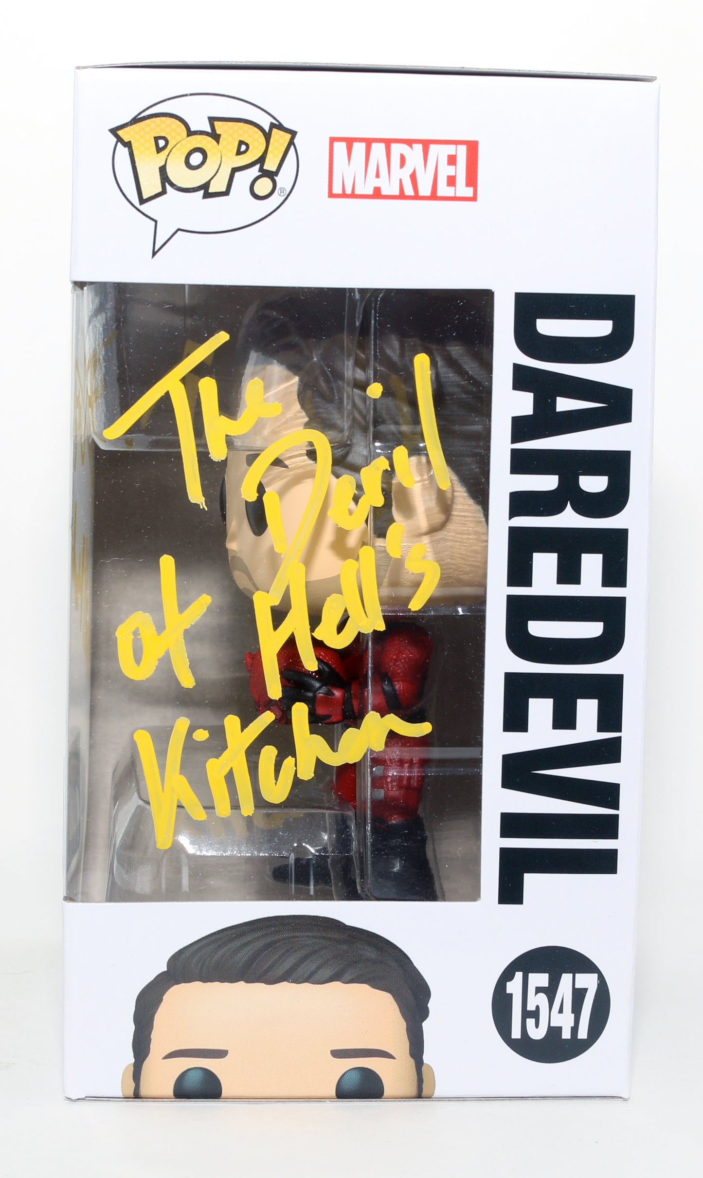 
                  
                    Charlie Cox as Daredevil in Daredevil: Born Again Special Edition Signed Funko POP! #1547 with Character Name & Quote
                  
                