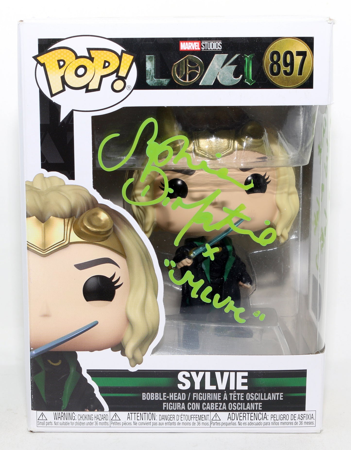 
                  
                    Sophia Di Martino as Sylvie in Loki (SWAU) Signed Funko POP! #897 with Character Name & Quote
                  
                