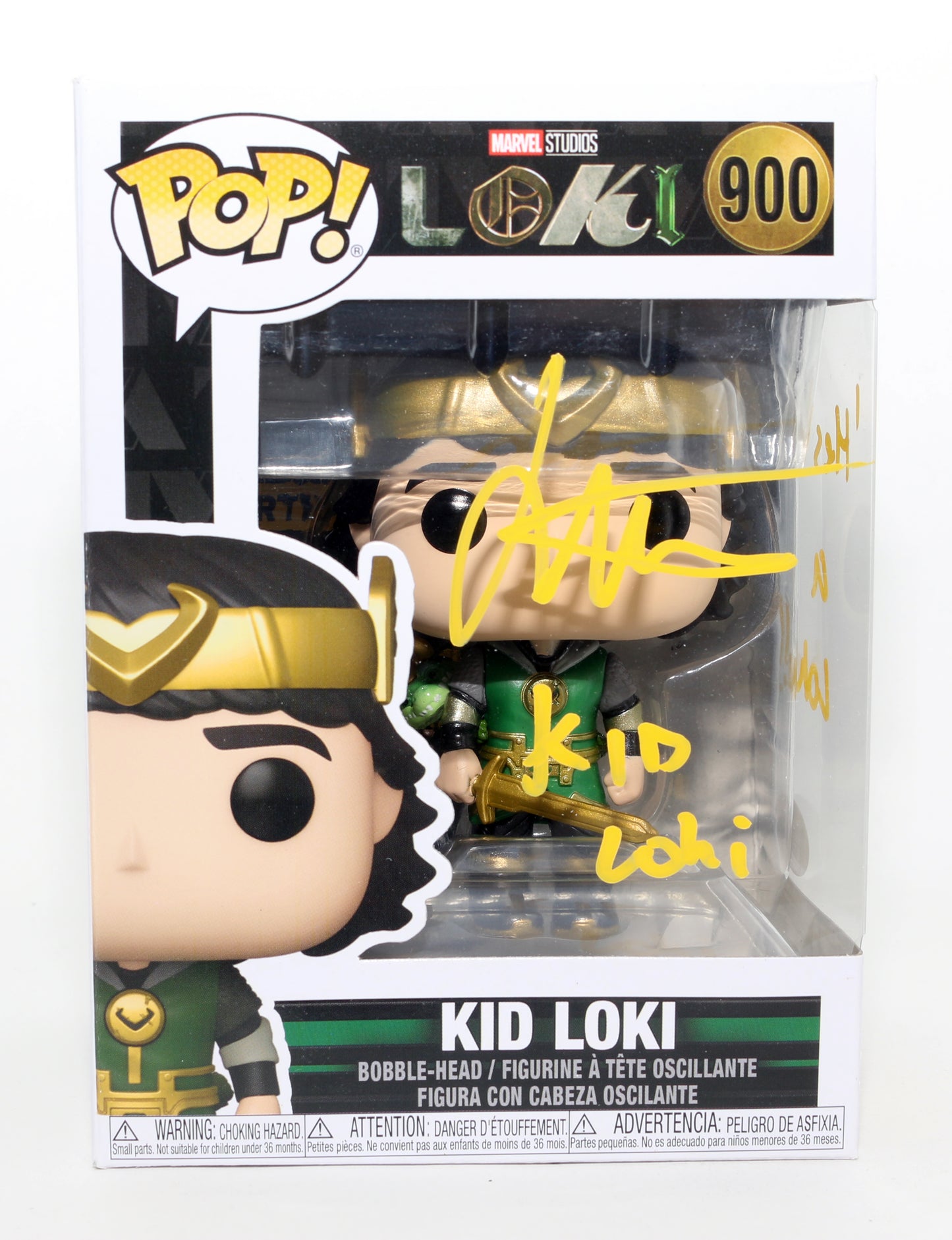 
                  
                    Jack Veal as Kid Loki in Loki (JSA) Signed Funko POP! #900 with Character Name & Quote
                  
                