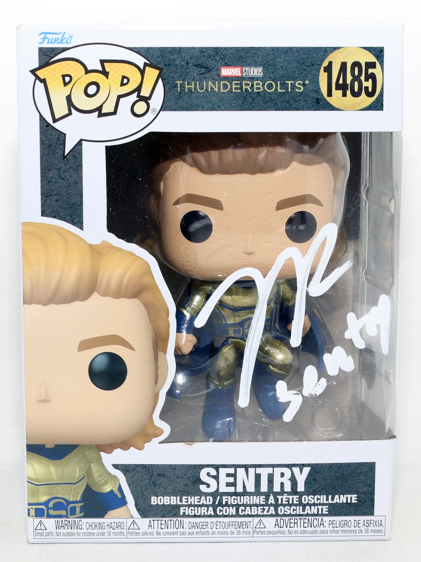 
                  
                    Lewis Pullman as Sentry in Thunderbolts* / The New Avengers (Beckett) Signed Funko POP! #1485 with Character Name
                  
                