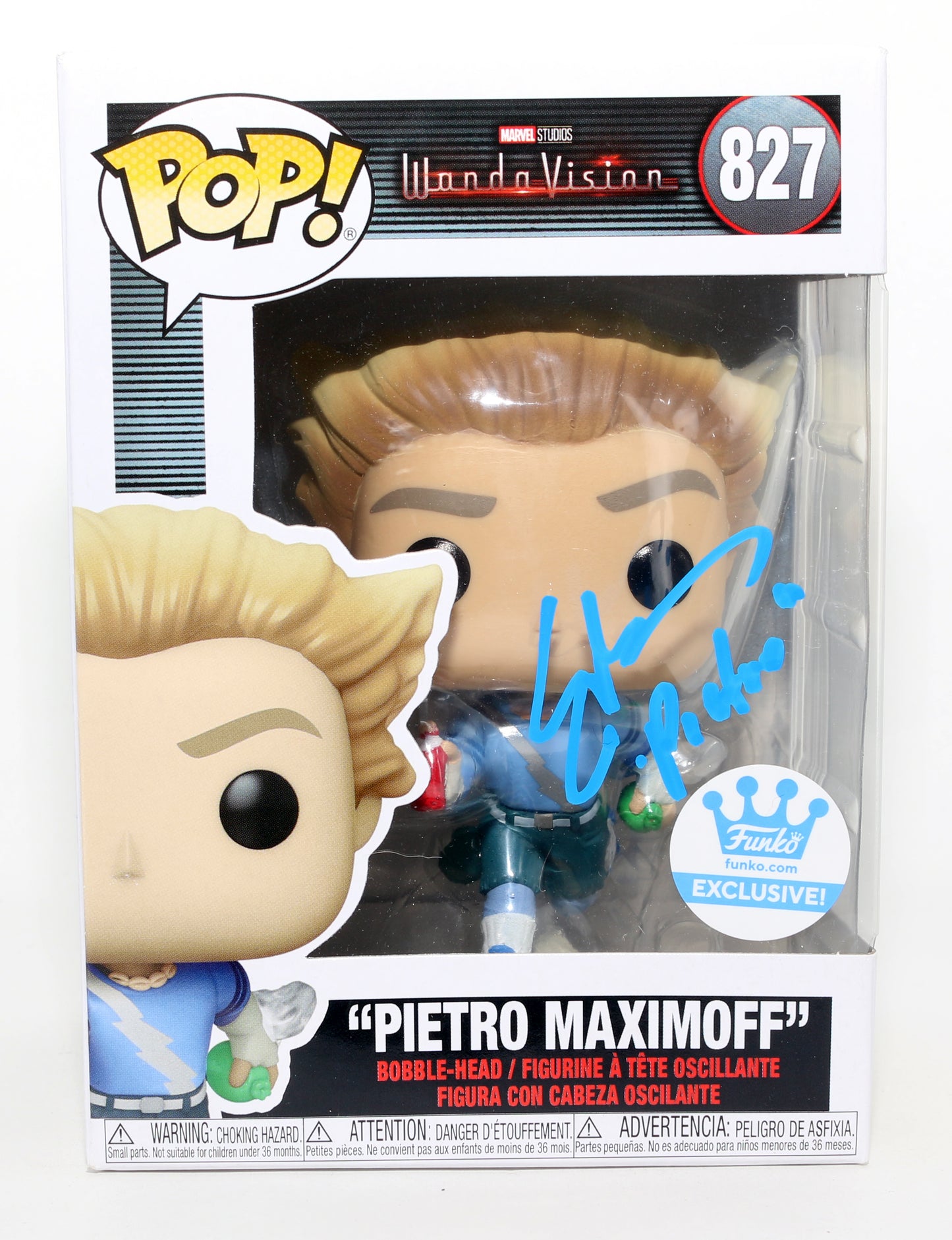 
                  
                    Evan Peters as Pietro Maximoff in WandaVision Funko Store Exclusive Signed Funko POP! #827 with Character Name
                  
                