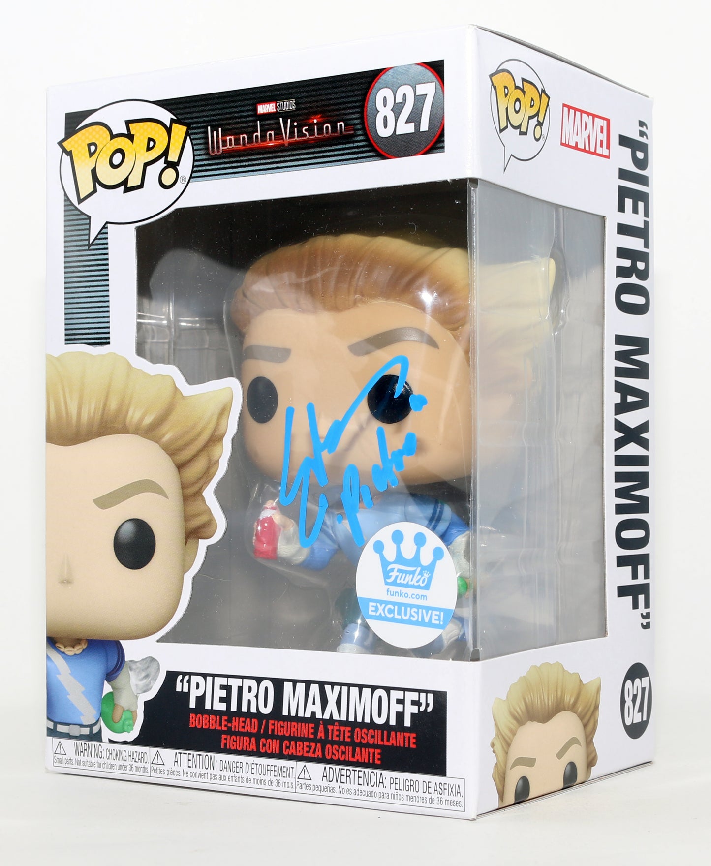 
                  
                    Evan Peters as Pietro Maximoff in WandaVision Funko Store Exclusive Signed Funko POP! #827 with Character Name
                  
                