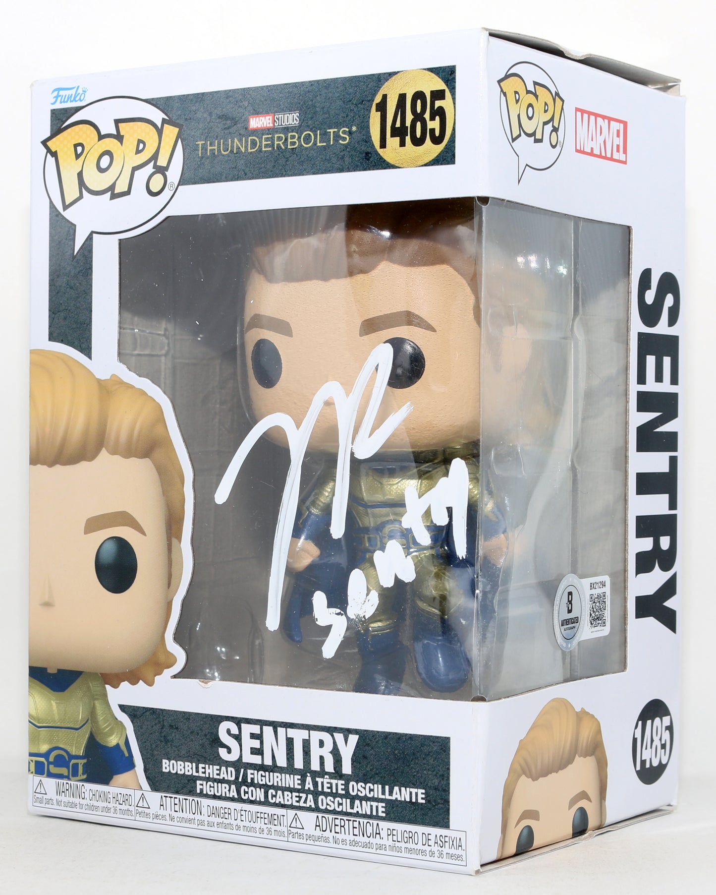 
                  
                    Lewis Pullman as Sentry in Thunderbolts* / The New Avengers (Beckett) Signed Funko POP! #1485 with Character Name
                  
                