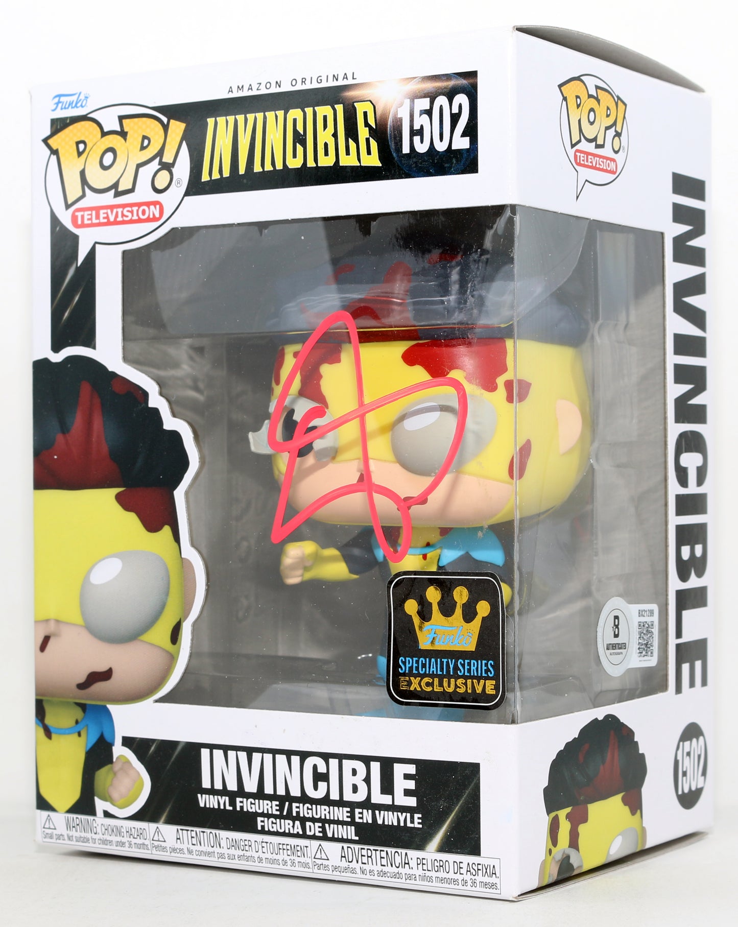 
                  
                    Steven Yeun as Invincible in Invincible Funko Specialty Series Exclusive (Beckett) Signed Funko POP! #1502
                  
                