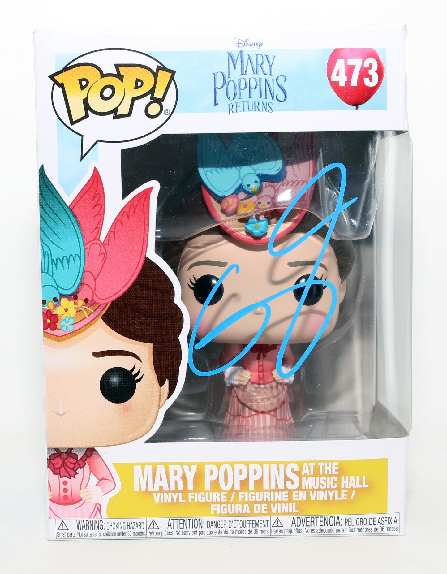 
                  
                    Emily Blunt as Mary Poppins at the Music Hall in Mary Poppins Returns Signed Funko POP! #473
                  
                