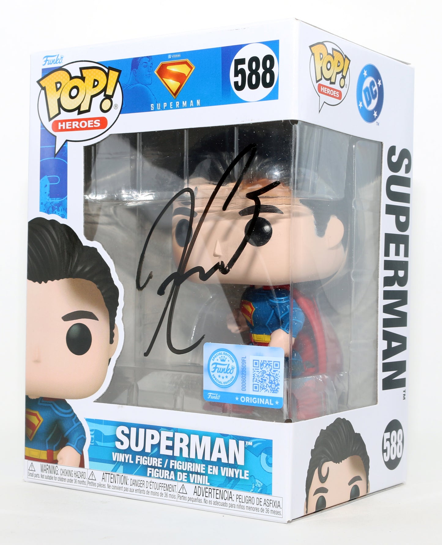 
                  
                    David Corenswet as Superman in James Gunn's Superman Special Edition Signed Funko POP! #588
                  
                