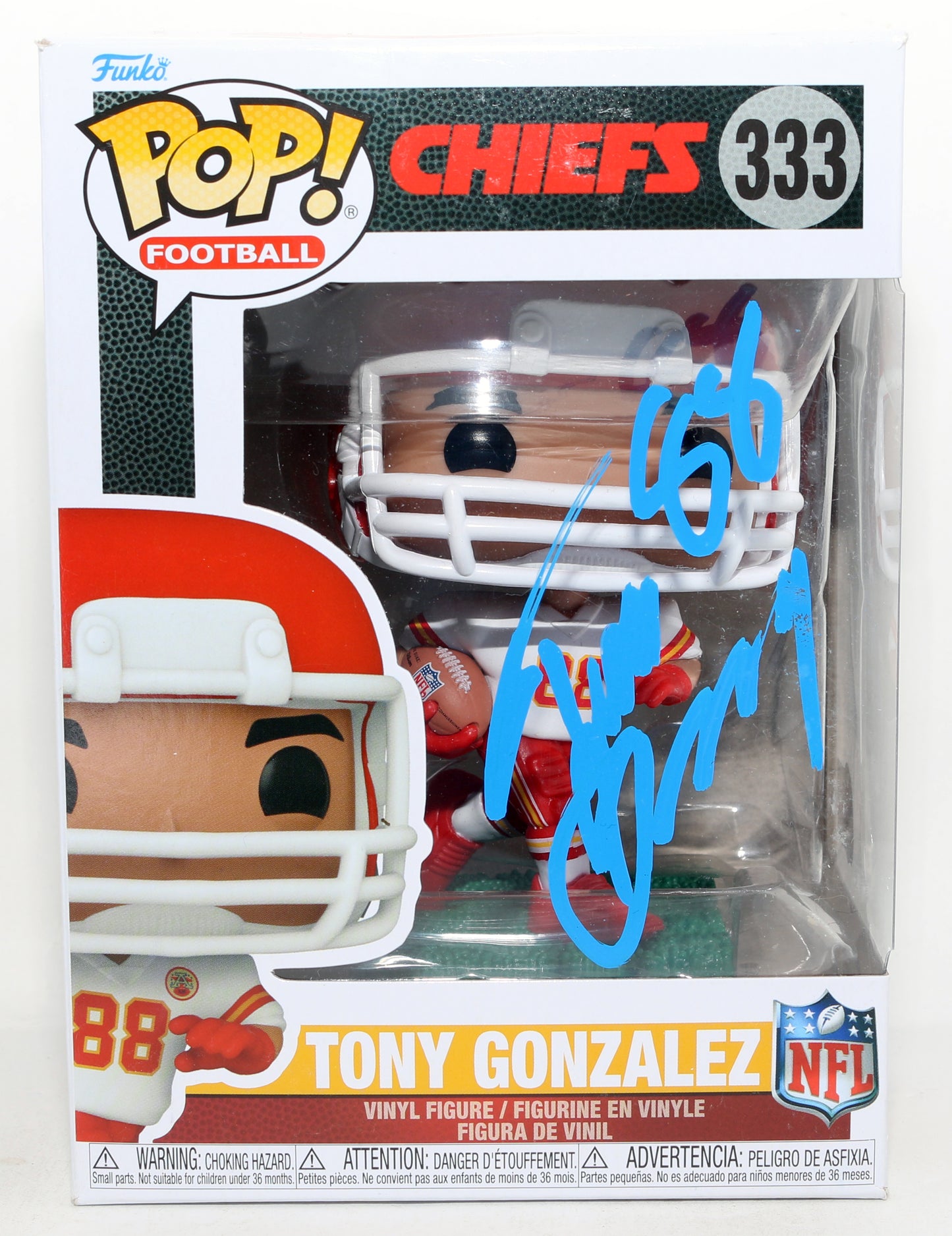 
                  
                    Tony Gonzalez from the Kansas City Chiefs (Beckett) Signed Funko POP! #333
                  
                