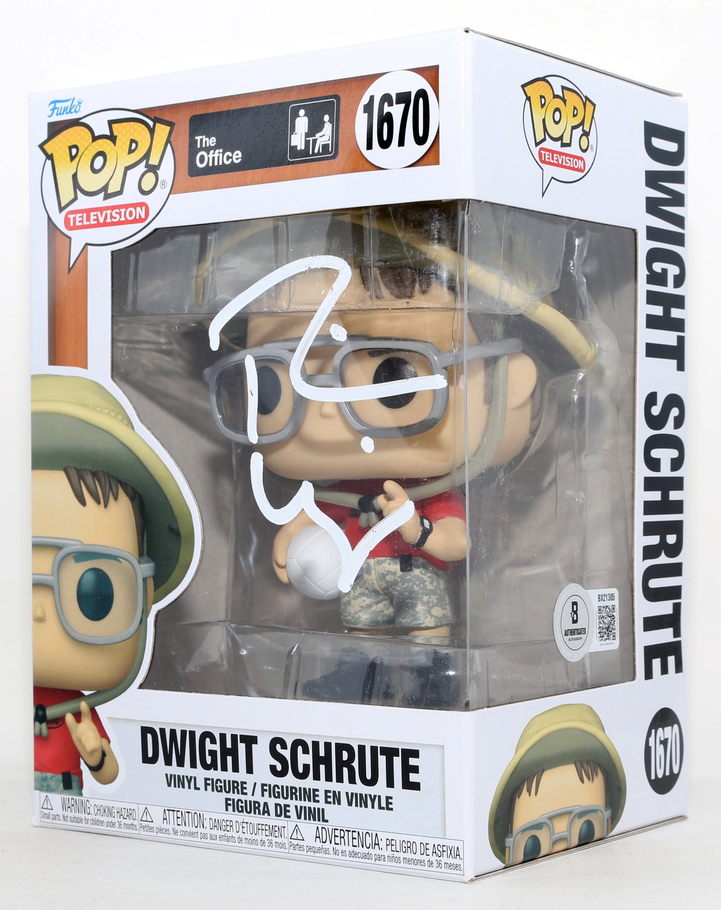 
                  
                    Rainn Wilson as Dwight Schrute in The Office (Beckett) Signed Funko POP! #1670
                  
                