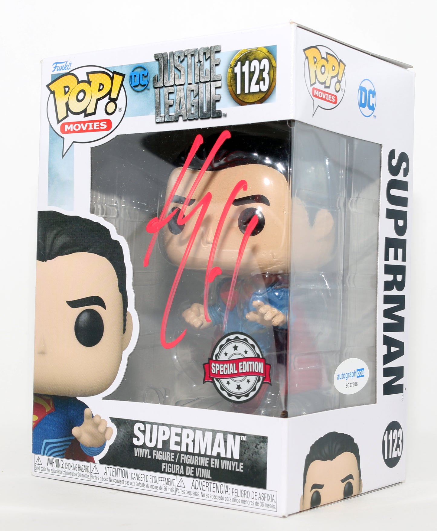 
                  
                    Henry Cavill as Superman in Justice League Special Edition Signed Funko POP! #1123
                  
                