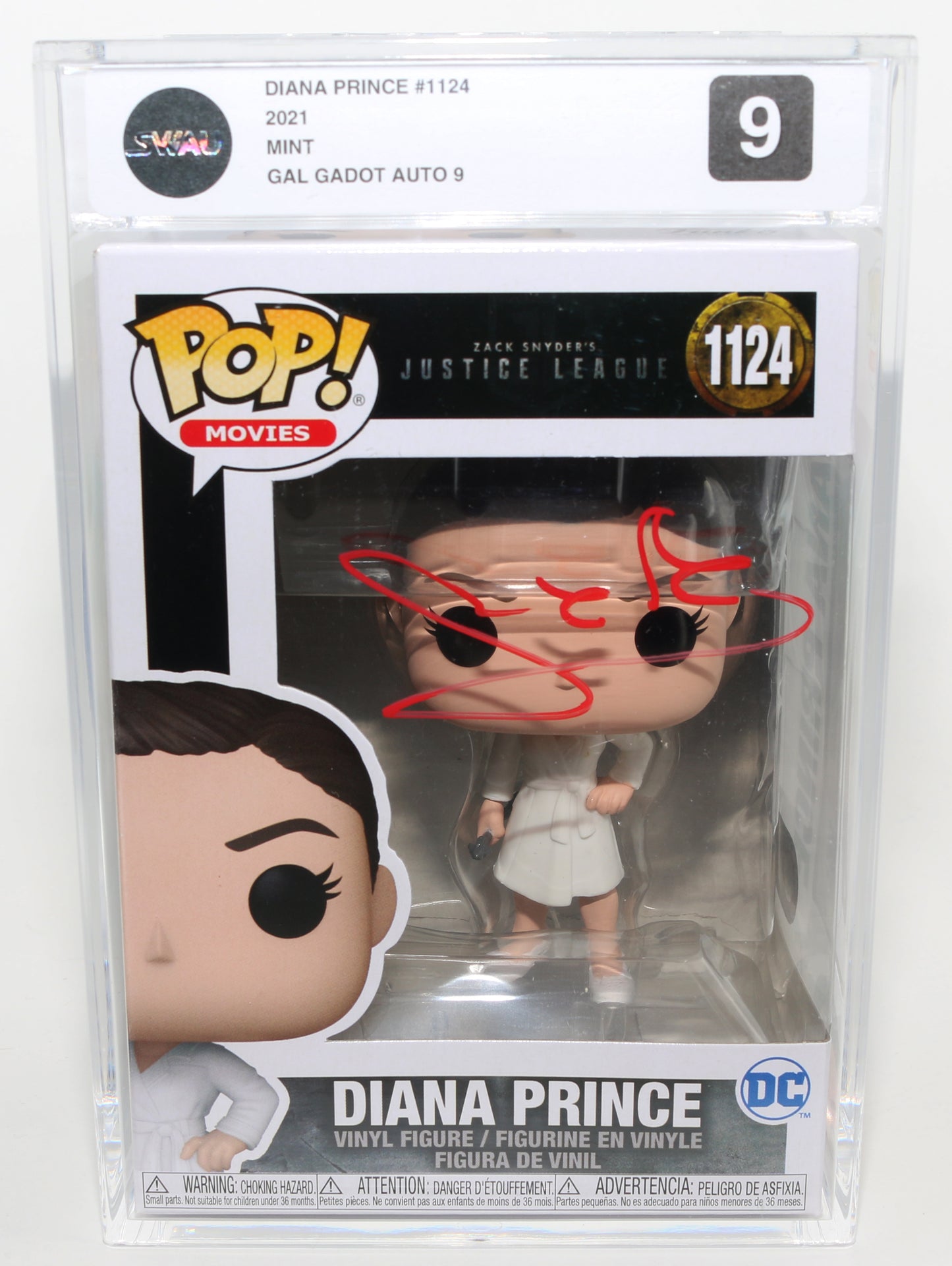 
                  
                    Gal Gadot as Diana Prince in Zack Snyder's Justice League (SWAU Encapsulated Grade 9 / Auto 9) Signed Funko POP! #1124
                  
                