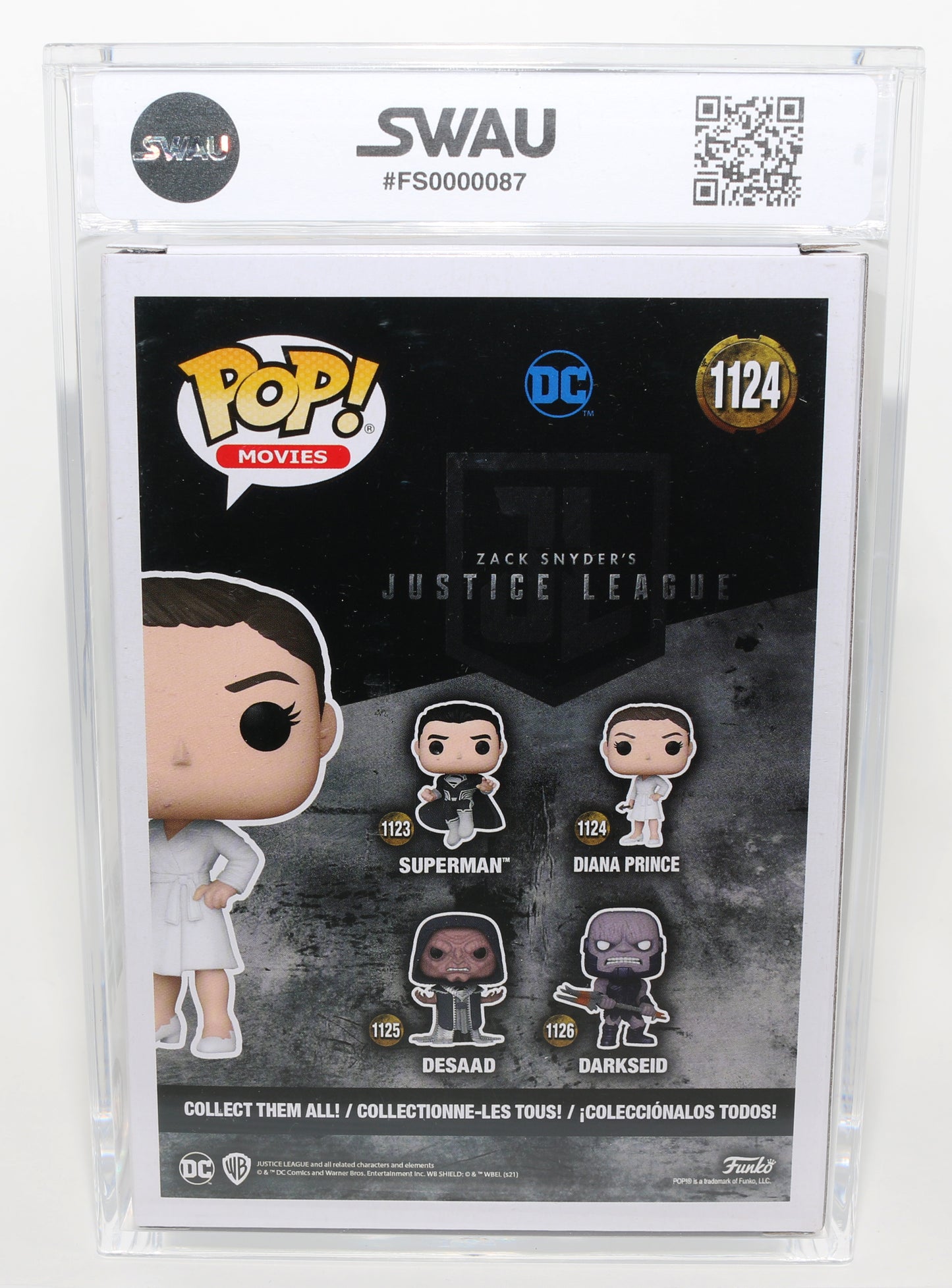 
                  
                    Gal Gadot as Diana Prince in Zack Snyder's Justice League (SWAU Encapsulated Grade 9 / Auto 9) Signed Funko POP! #1124
                  
                