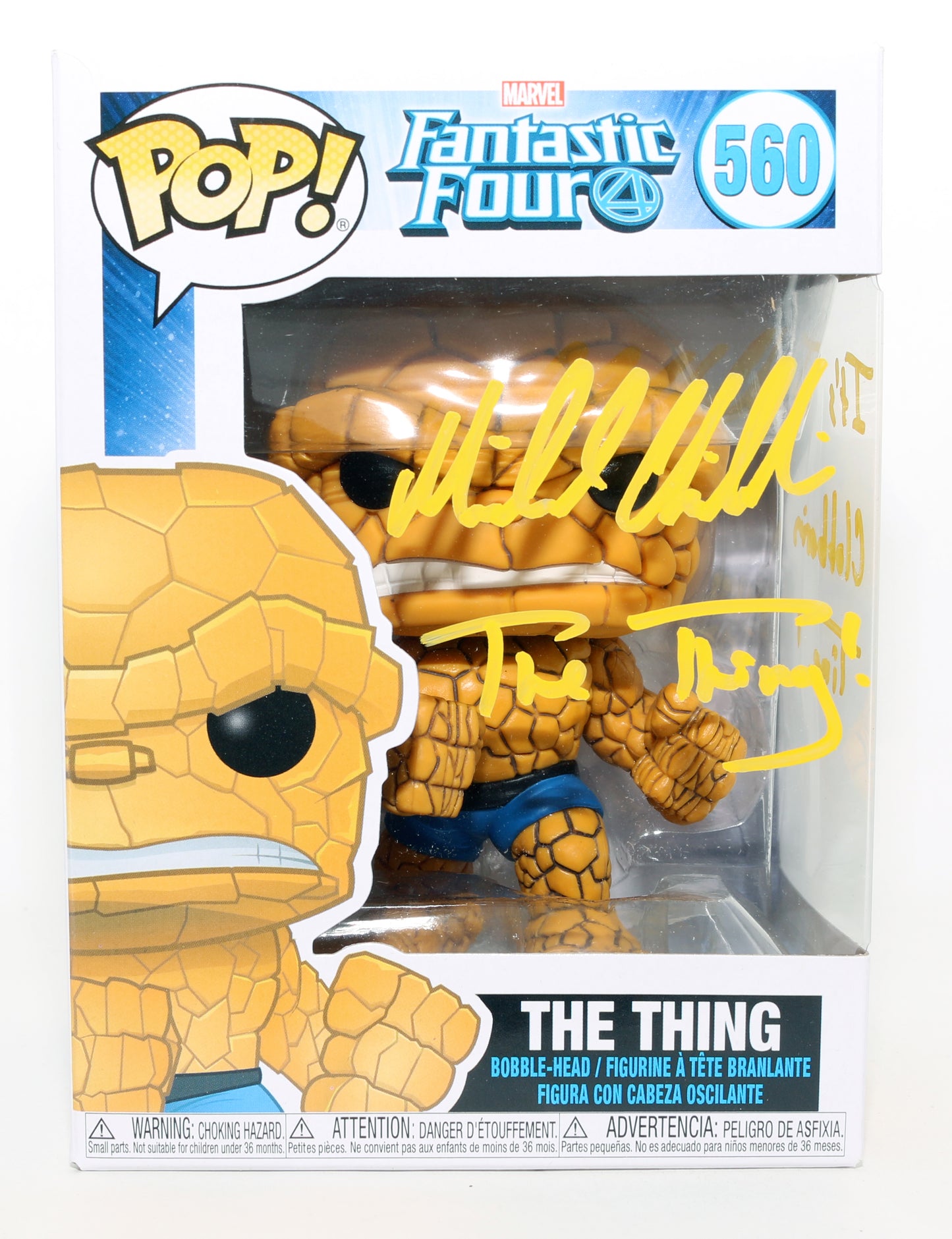 
                  
                    Michael Chiklis as Ben Grimm / The Thing in Fantastic Four Signed Funko POP! #560 with Character Names & Quote
                  
                