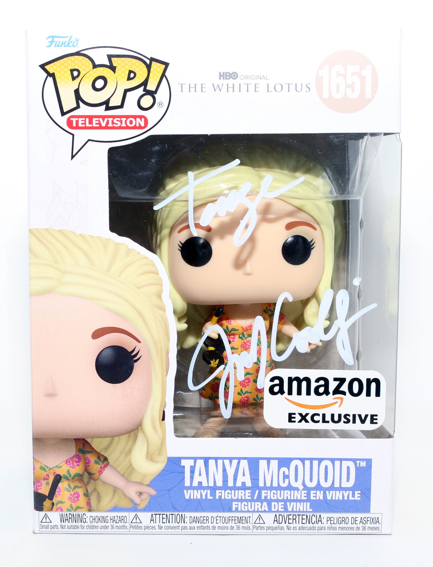 
                  
                    Jennifer Coolidge as Tanya McQuoid in The White Lotus Amazon Exclusive Signed Funko POP! #1651 with Character Name
                  
                