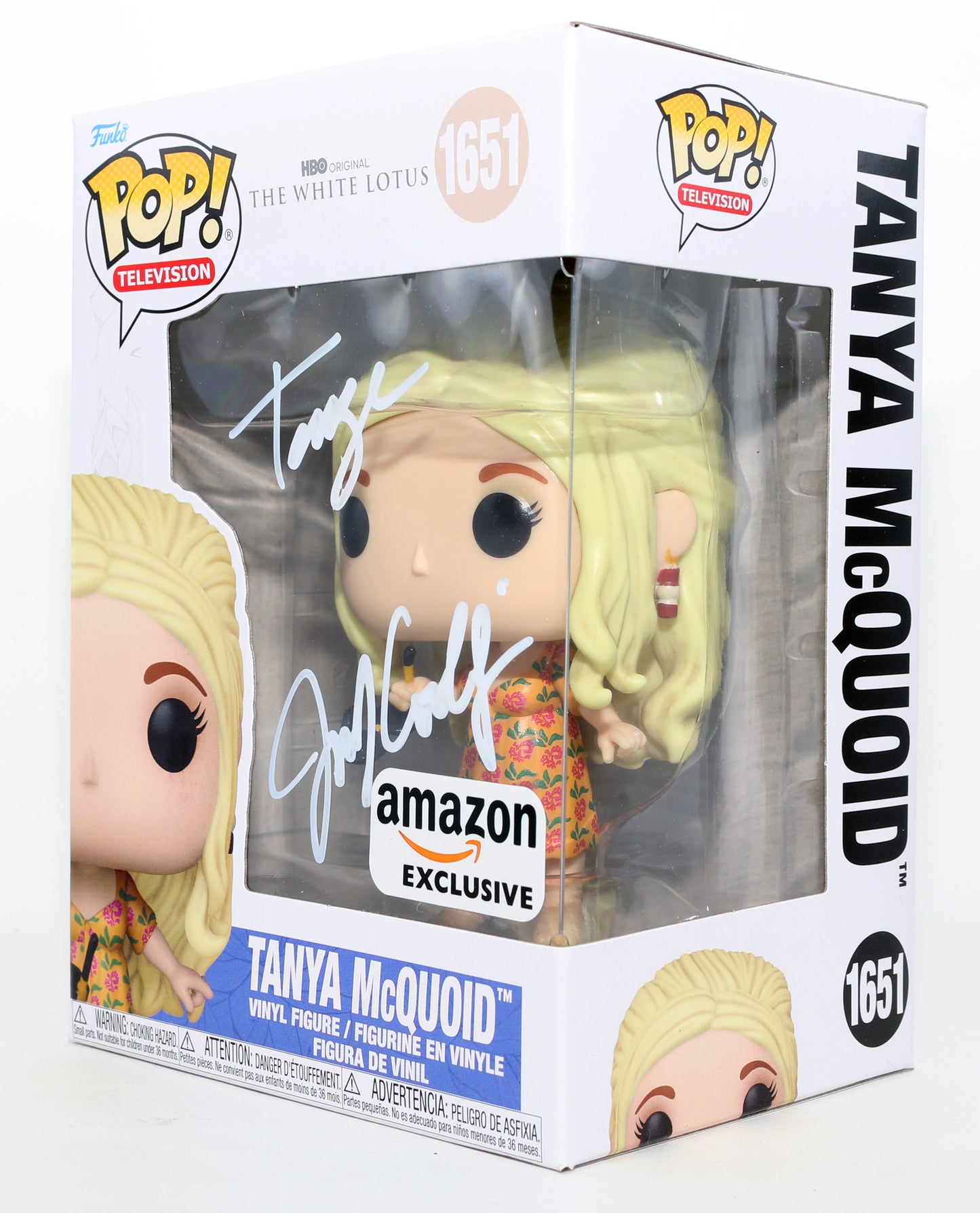 
                  
                    Jennifer Coolidge as Tanya McQuoid in The White Lotus Amazon Exclusive Signed Funko POP! #1651 with Character Name
                  
                