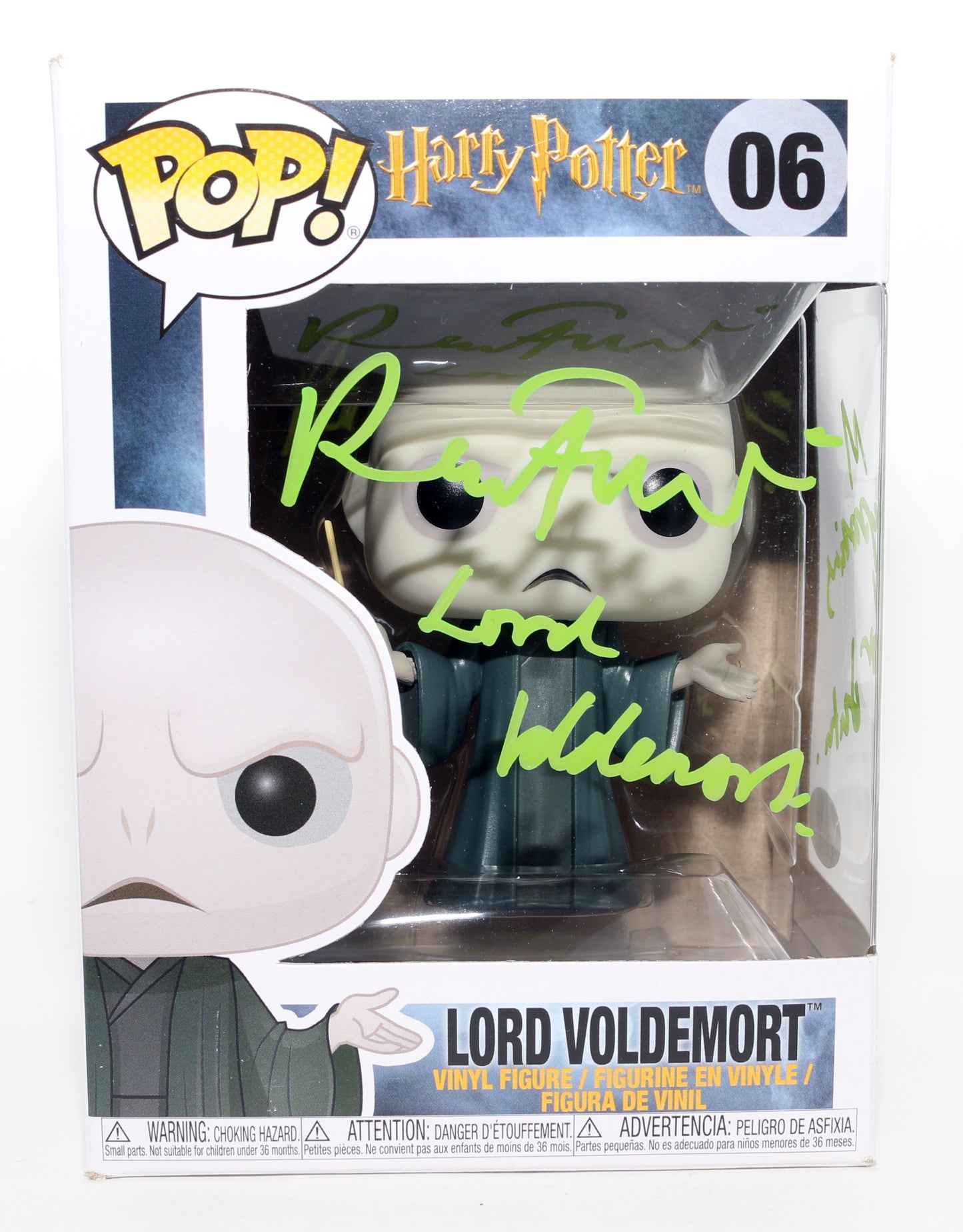 
                  
                    Ralph Fiennes as Lord Voldemort in Harry Potter (JSA) Signed Funko POP! #06 with Character Name & Quote
                  
                