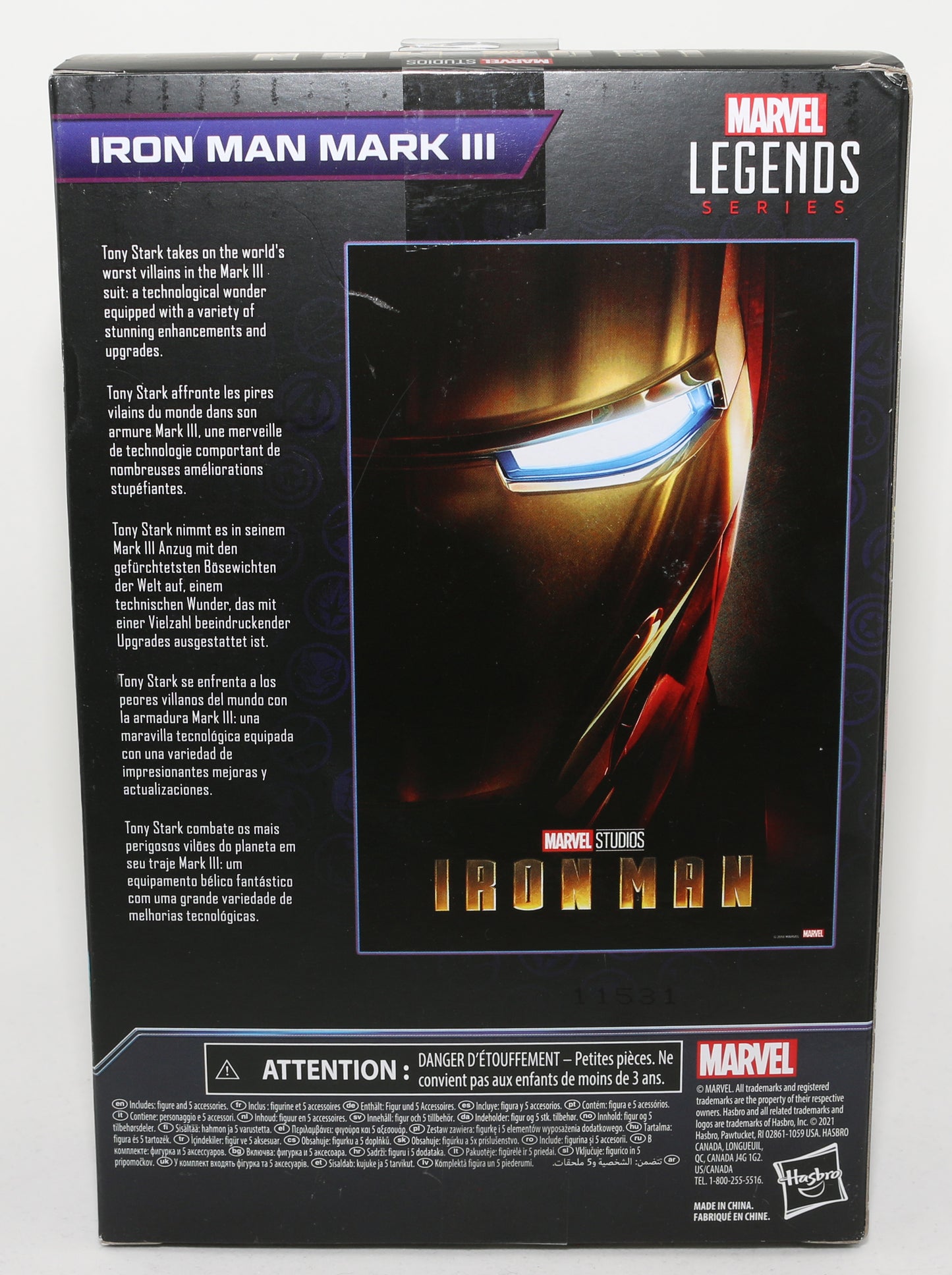 
                  
                    Robert Downey Jr. as Iron Man Mark III Suit in Marvel's Infinity Saga (SWAU) Signed Hasbro Legends Series Action Figure with "I am Iron Man" Quote
                  
                