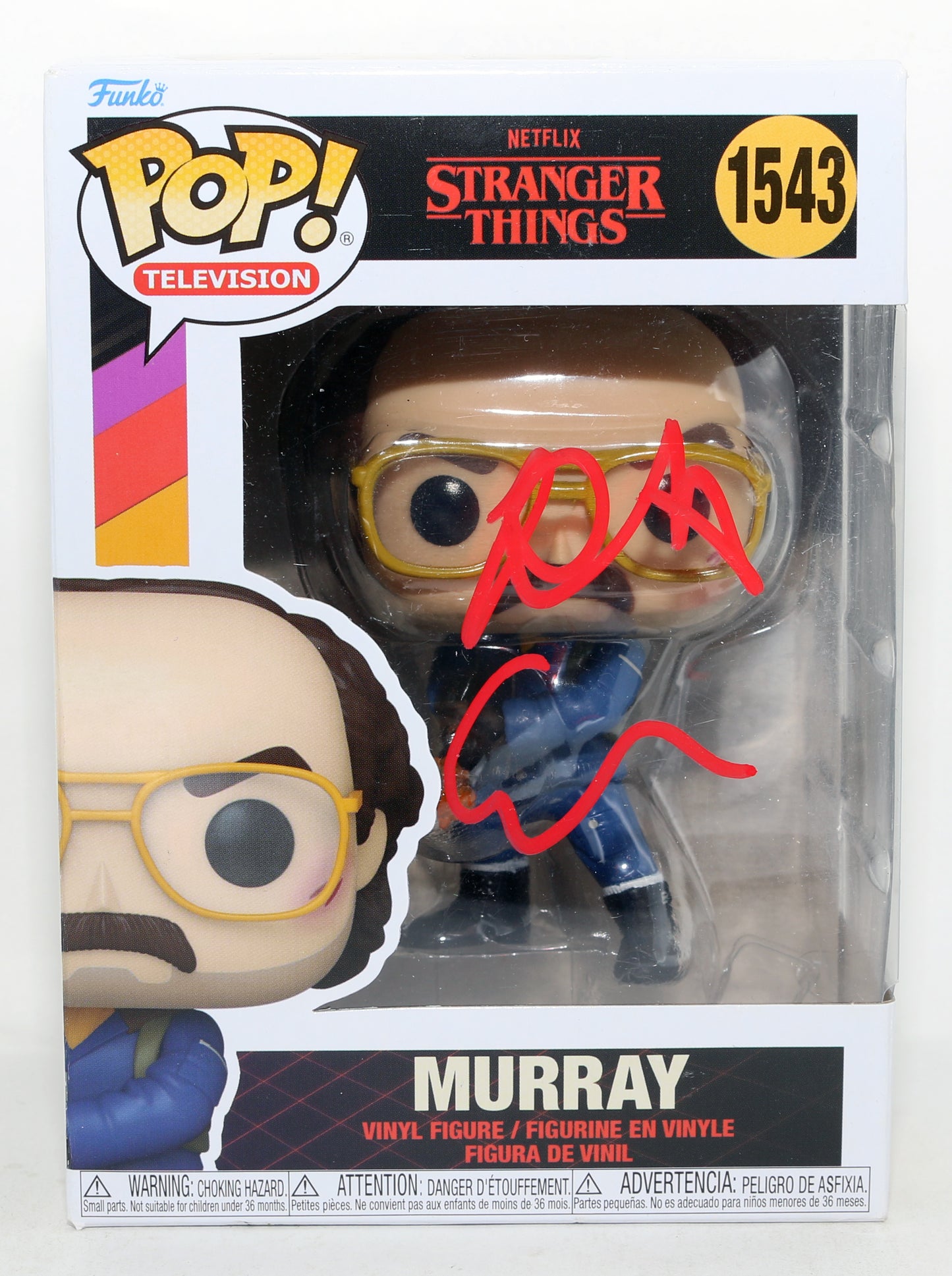 
                  
                    Brett Gelman as Murray in Stranger Things (Beckett) Signed Funko POP! #1543
                  
                