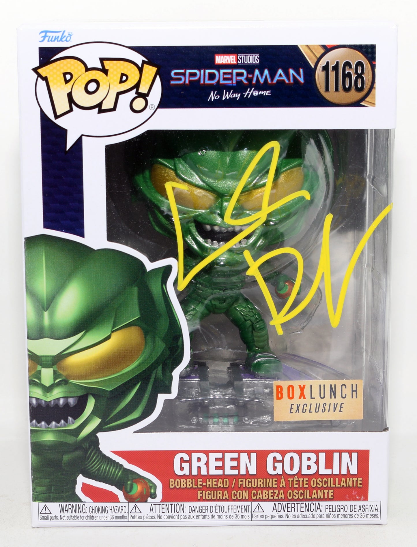
                  
                    Wilem Dafoe as Green Goblin in Spider-Man: No Way Home Box Lunch Exclusive (Celebrity Authentics)Signed Funko POP! #1168
                  
                