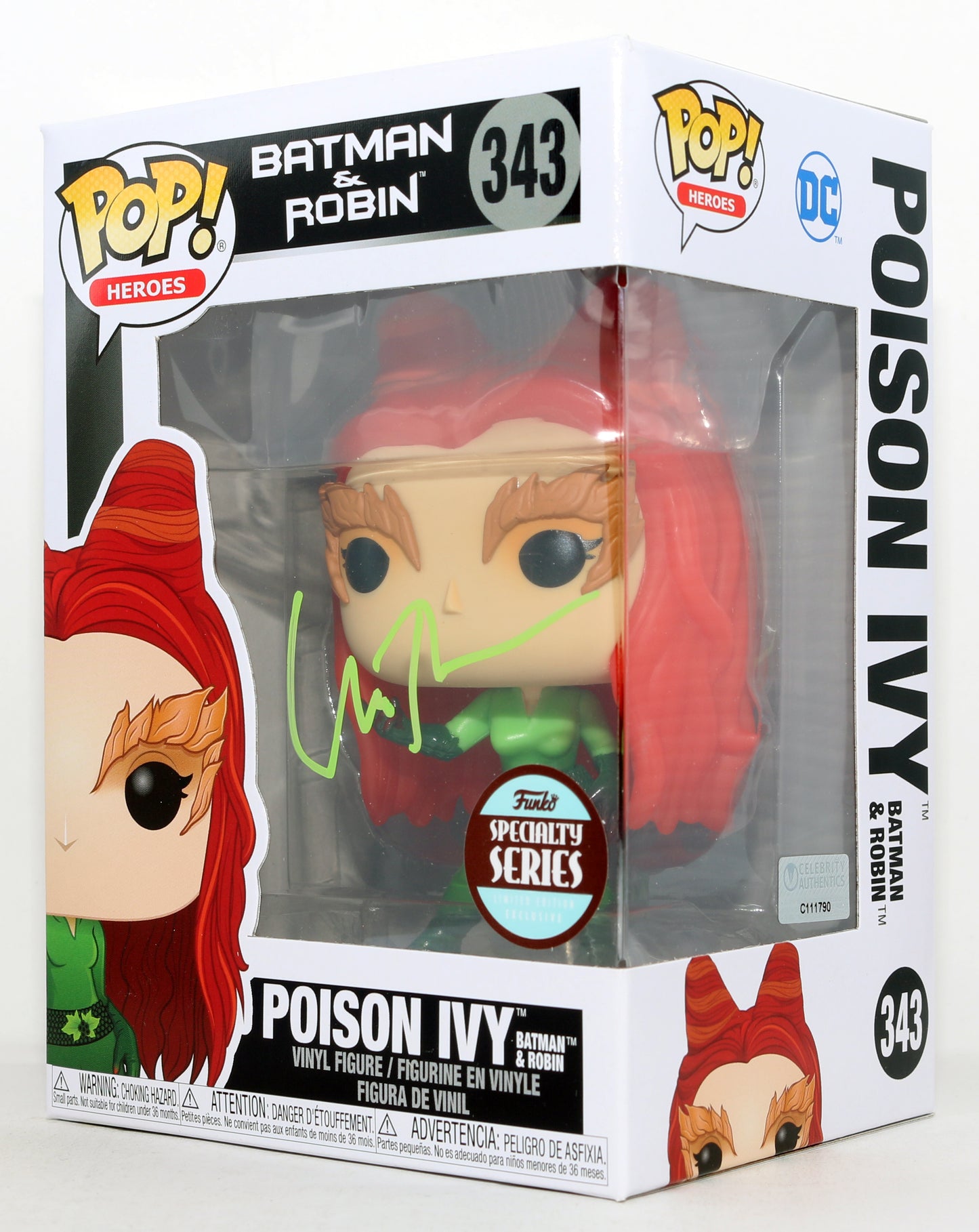 
                  
                    Uma Thurman as Poison Ivy in Batman & Robin Funko Specialty Series Exclusive (Celebrity Auhentics) Signed Funko POP! #343
                  
                