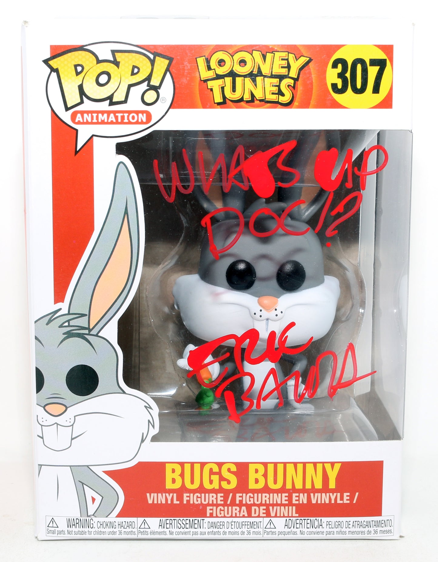 
                  
                    Eric Bauza as Bugs Bunny in Looney Tunes Signed Funko POP! #307 with Quote
                  
                