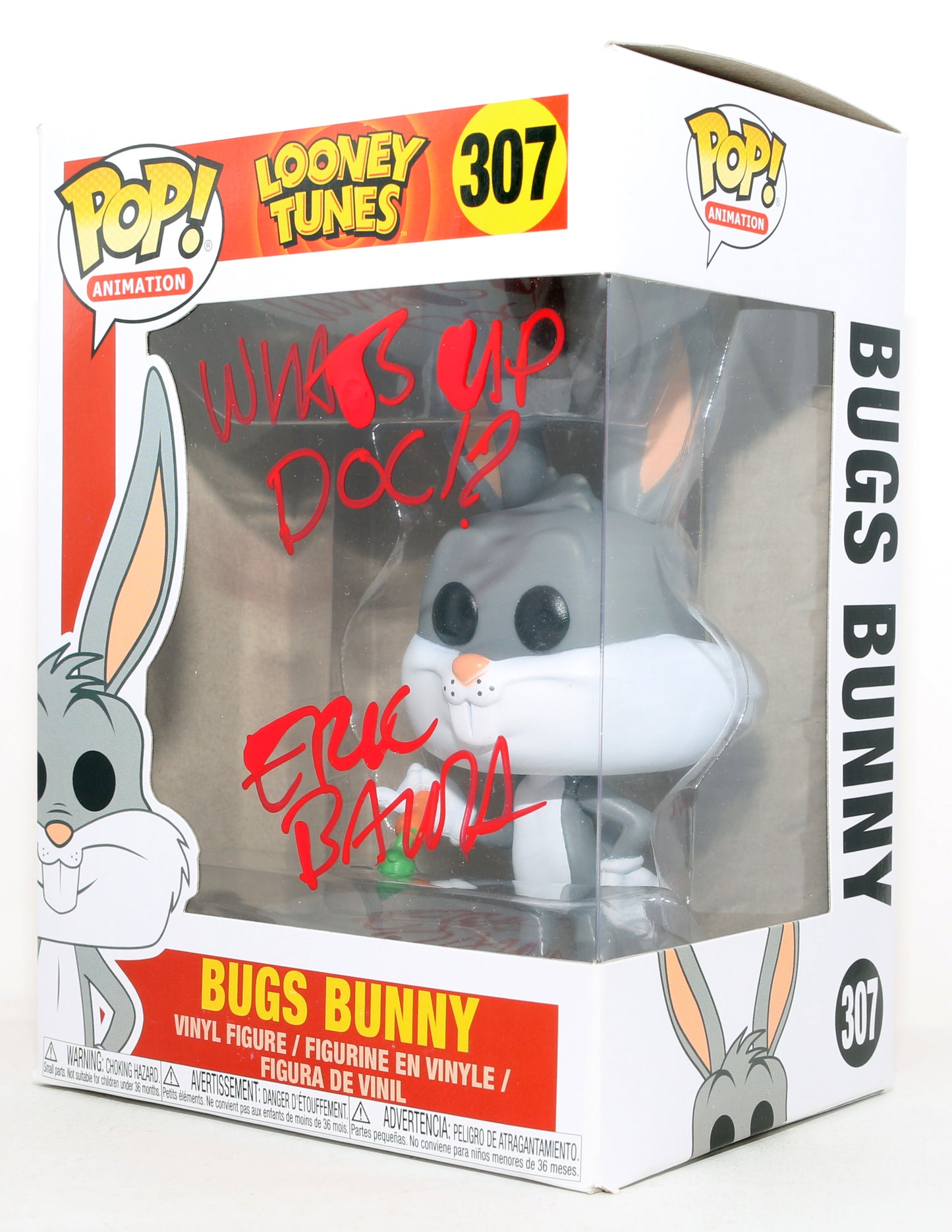 
                  
                    Eric Bauza as Bugs Bunny in Looney Tunes Signed Funko POP! #307 with Quote
                  
                