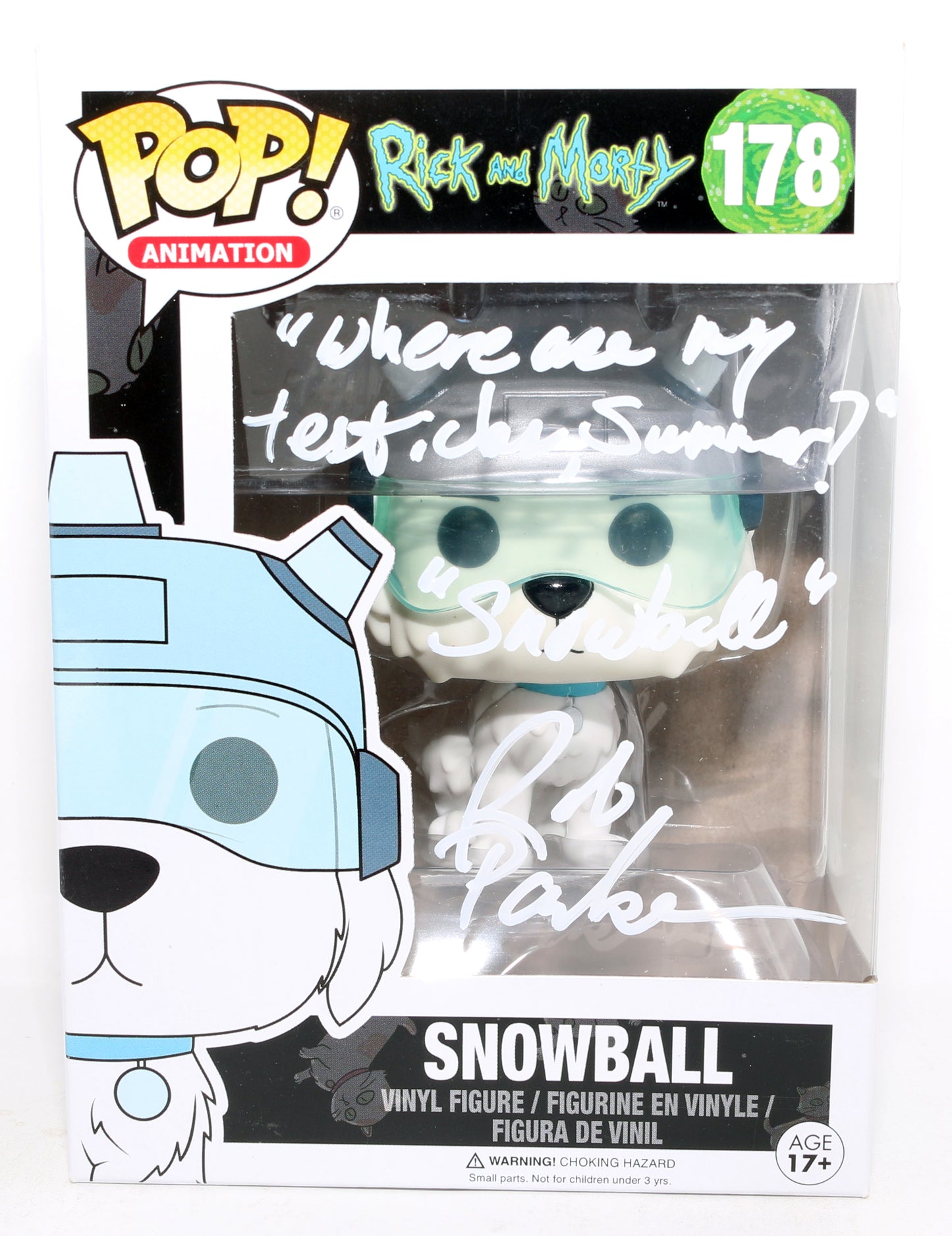 
                  
                    Rob Paulsen as Snowball in Rick & Morty Signed Funko POP! #178 with Character Name & Quote
                  
                