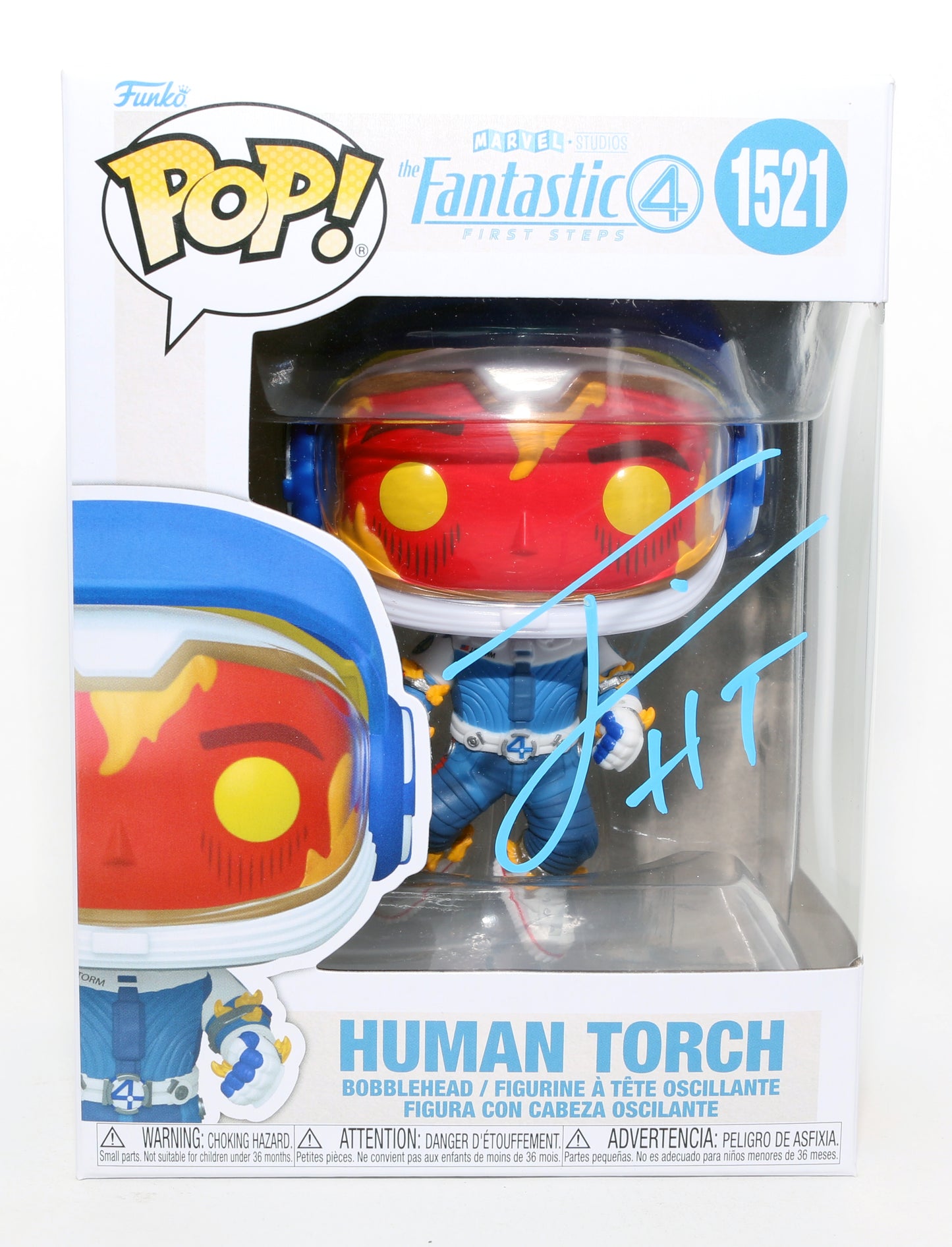 
                  
                    Joseph Quinn as Johnny Storm / Human Torch in The Fantastic Four: First Steps Signed Funko POP! #1521 with Character Initials
                  
                