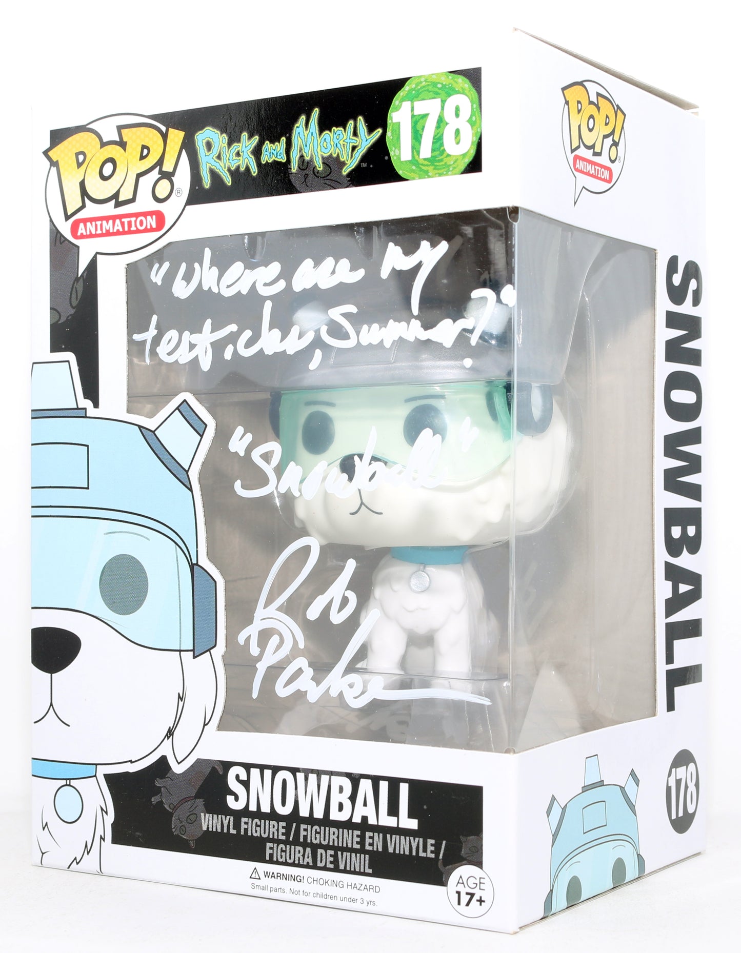 
                  
                    Rob Paulsen as Snowball in Rick & Morty Signed Funko POP! #178 with Character Name & Quote
                  
                