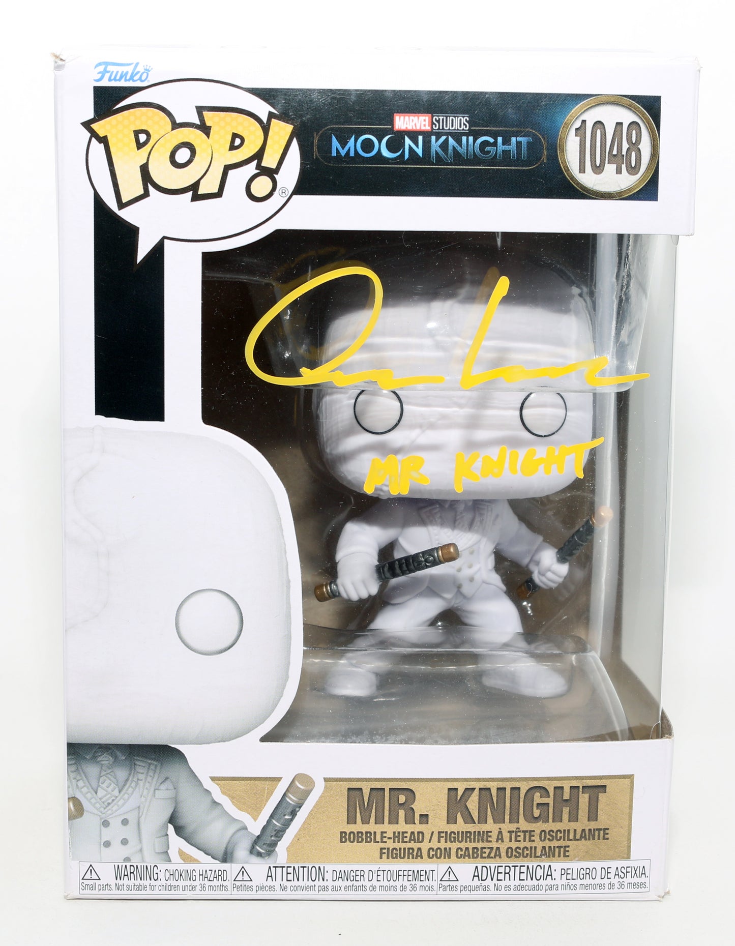 
                  
                    Oscar Isaac as Mr. Knight in Moon Knight Signed Funko POP! #1048 with Character Name
                  
                