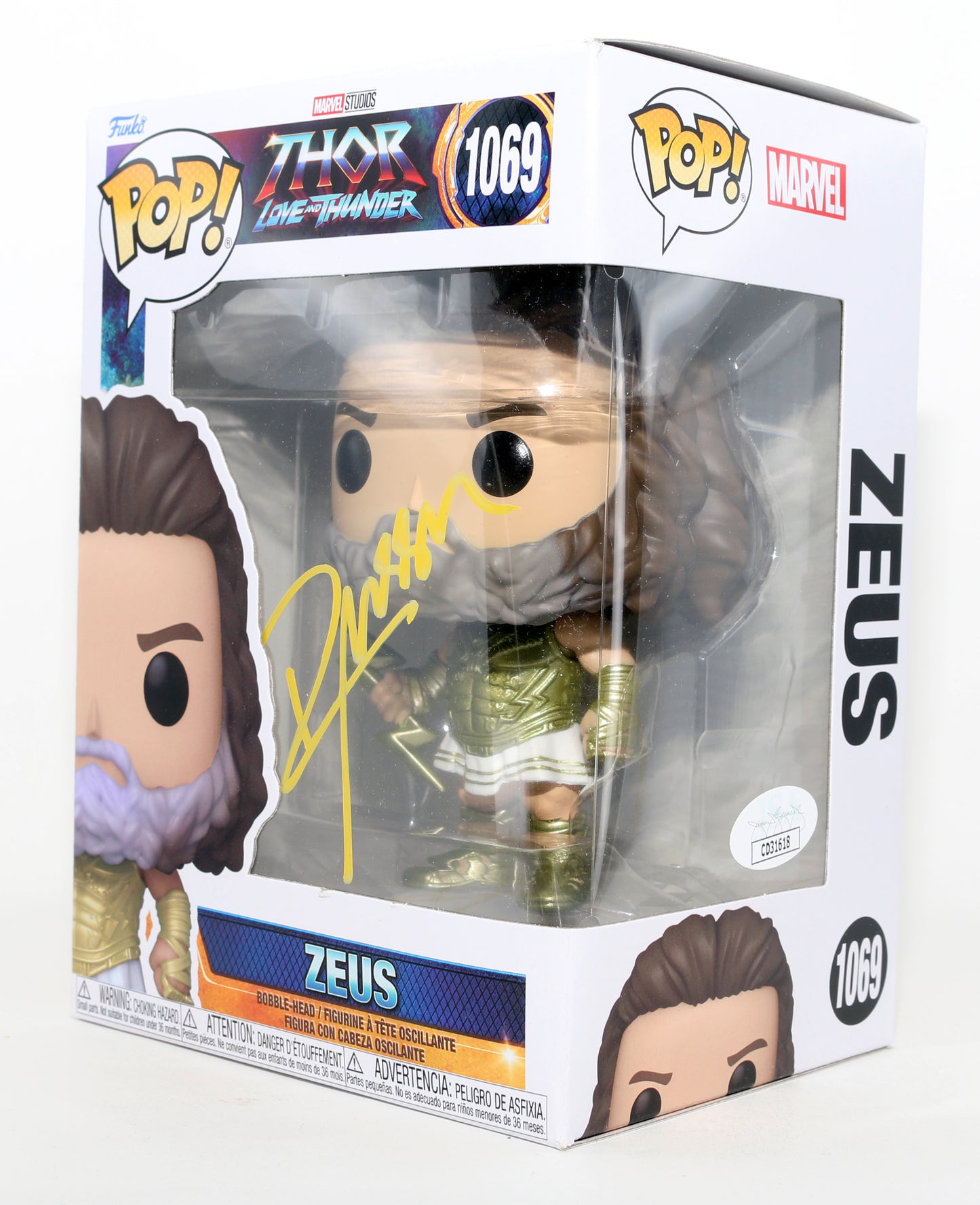 
                  
                    Russell Crowe as Zeus in Thor: Love & Thunder (JSA) Signed Funko POP! #1069
                  
                