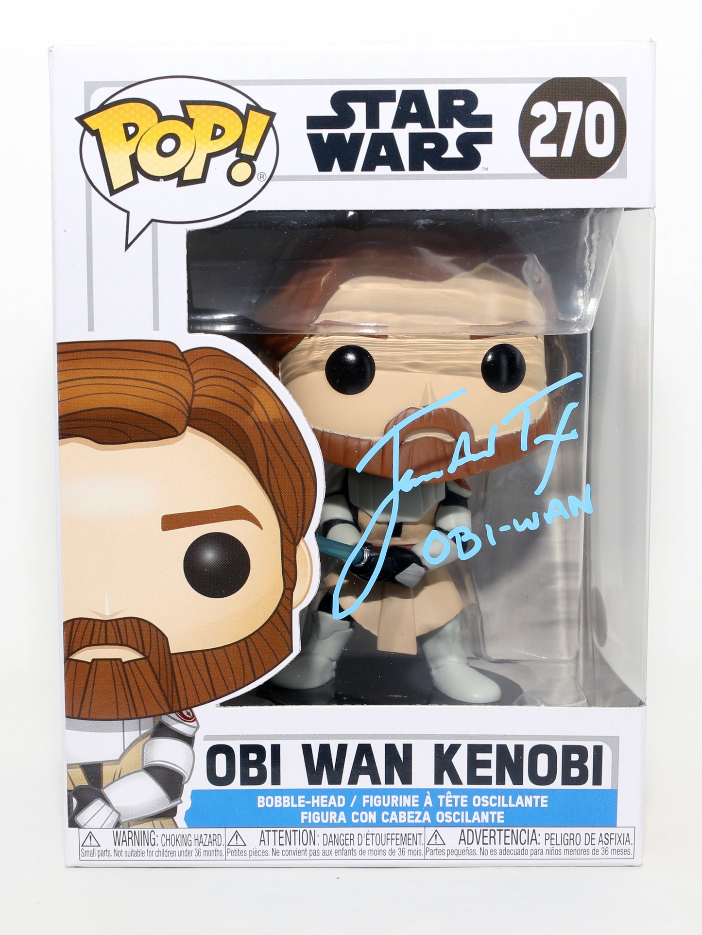 
                  
                    James Arnold Taylor as Obi-Wan Kenobi in Star Wars: The Clone Wars (JSA) Signed Funko POP! #270 with Character Name
                  
                