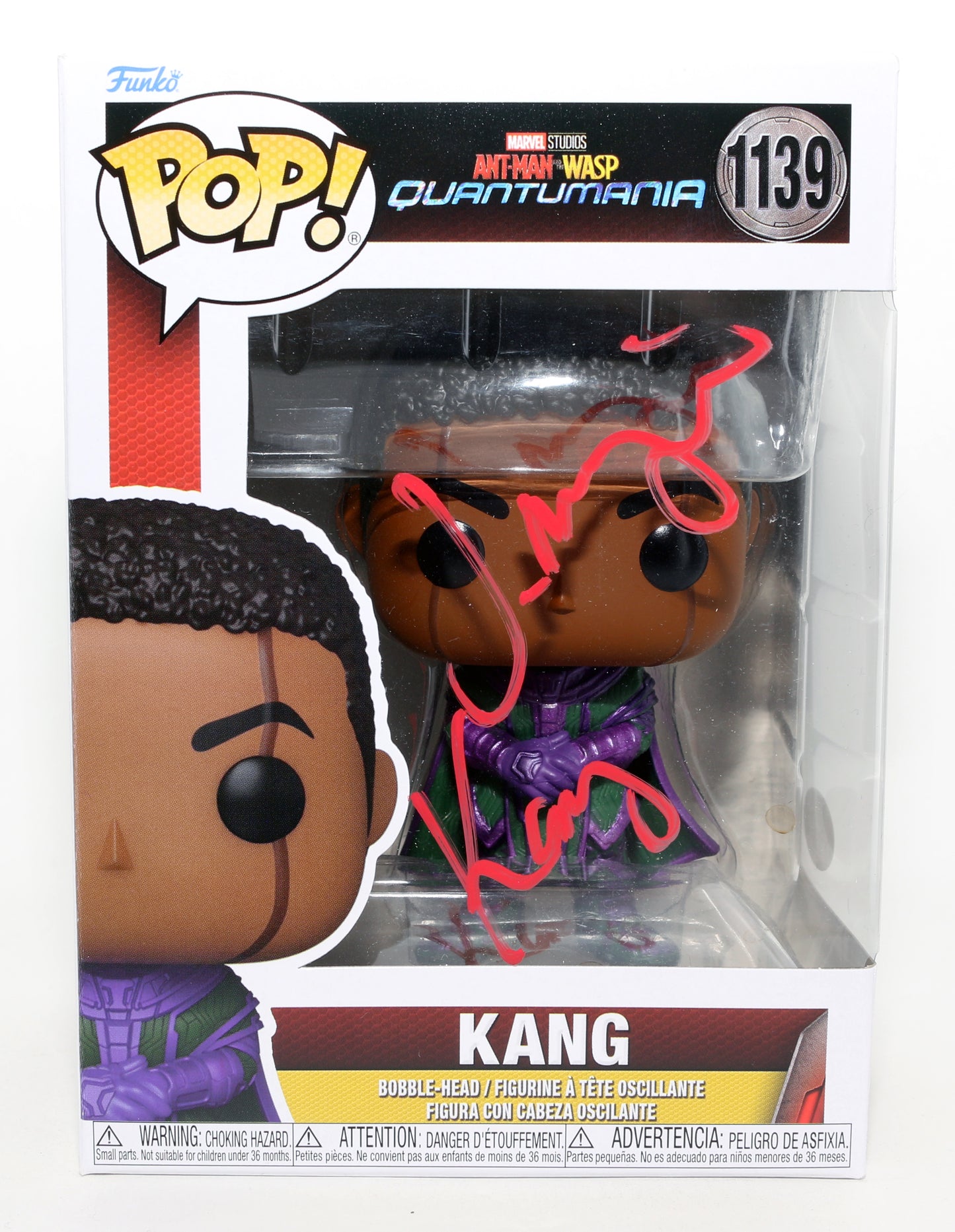 
                  
                    Jonathan Majors as Kang the Conquerer in Ant-Man & The Wasp (JSA) Signed Funko POP! #1139 with Character Name
                  
                