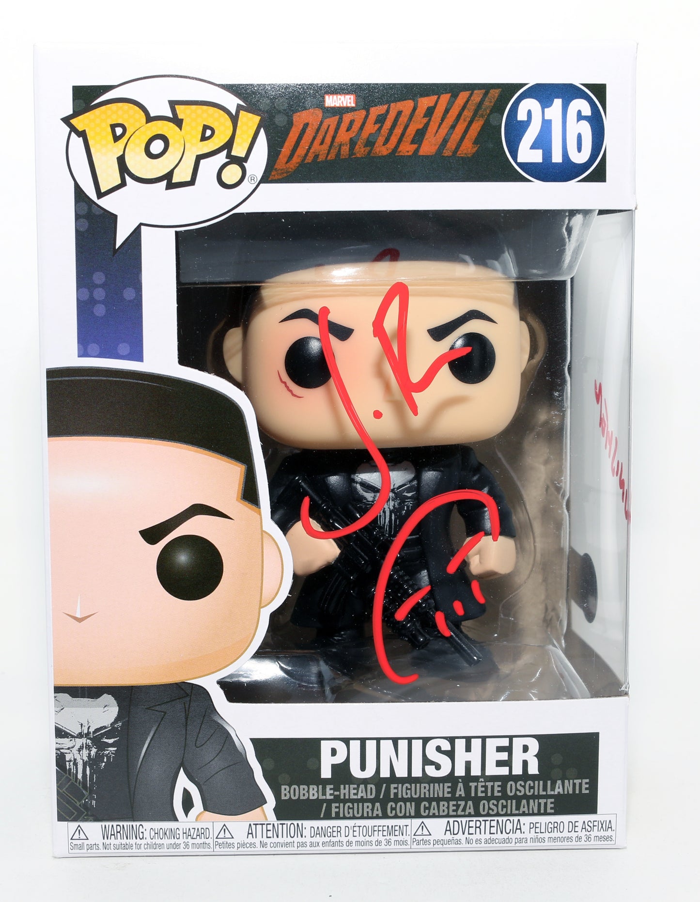 
                  
                    Jon Bernthal as The Punisher in Daredevil (Beckett) Signed Funko POP! #216 with Character Name & Remark
                  
                