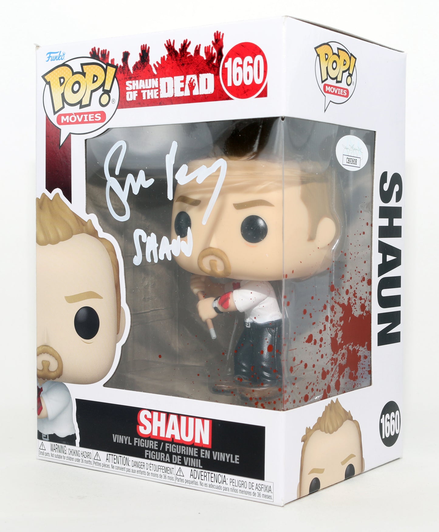 
                  
                    Simon Pegg as Shaun in Shaun of the Dead (JSA) Signed Funko POP! #1660 with Character Name
                  
                