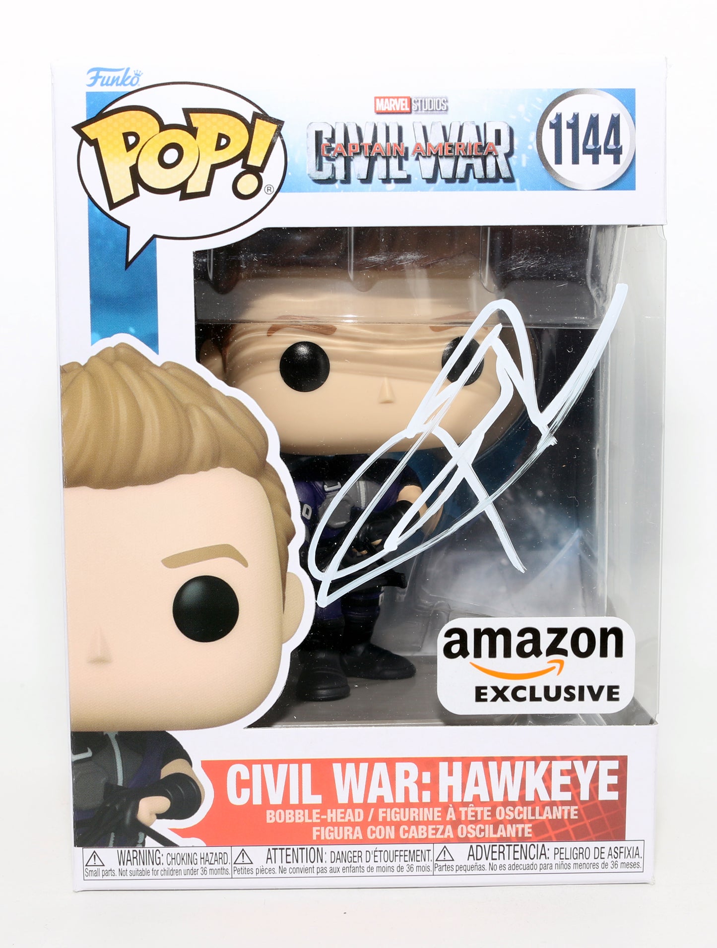 
                  
                    Jeremy Renner as Hawkeye in Captain America: Civil War Amazon Exclusive (JSA) Signed Funko POP! #1144
                  
                