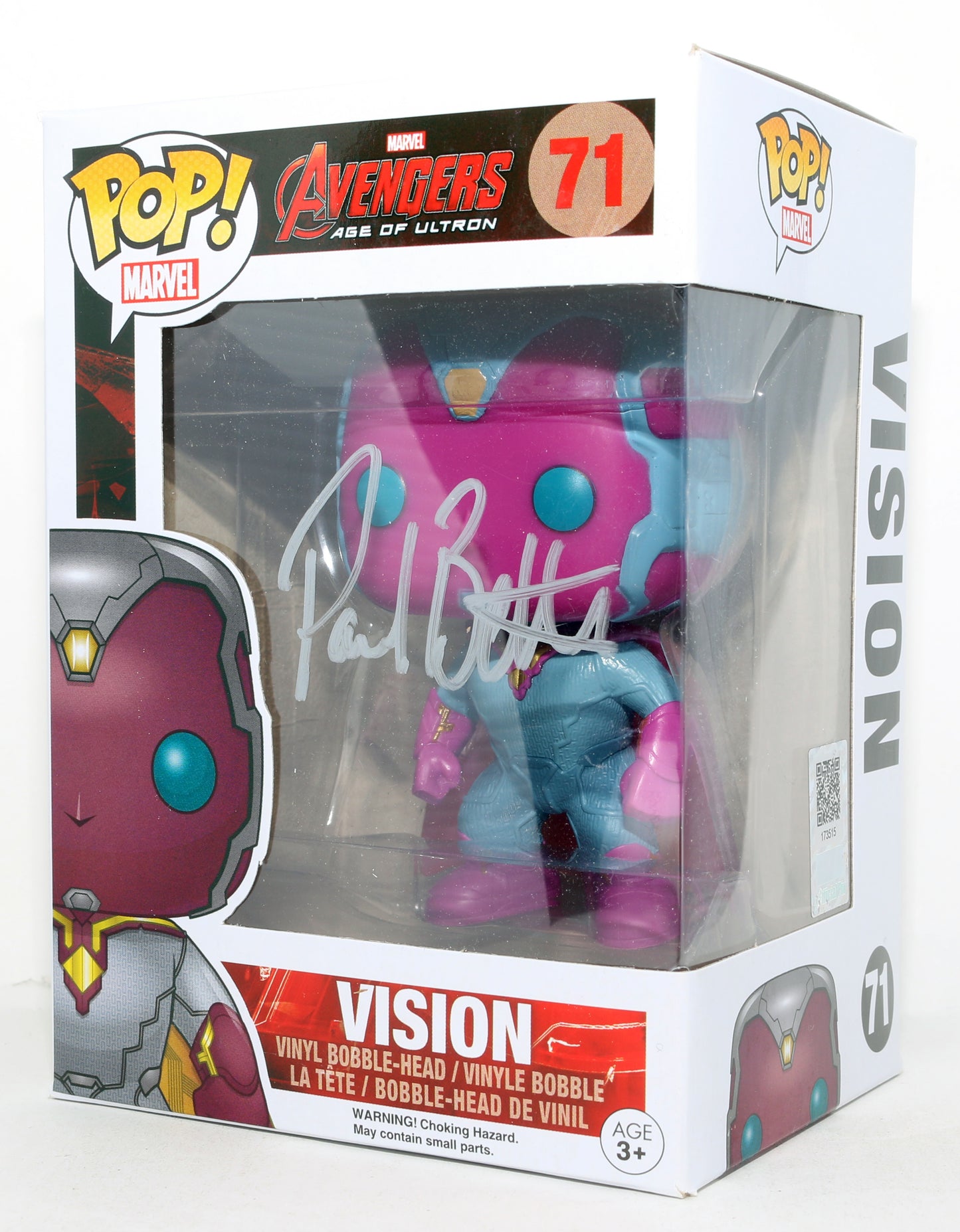 
                  
                    Paul Bettany as Vision in Avengers: Age of Ultron (Official Pix) Signed Funko POP! #71
                  
                