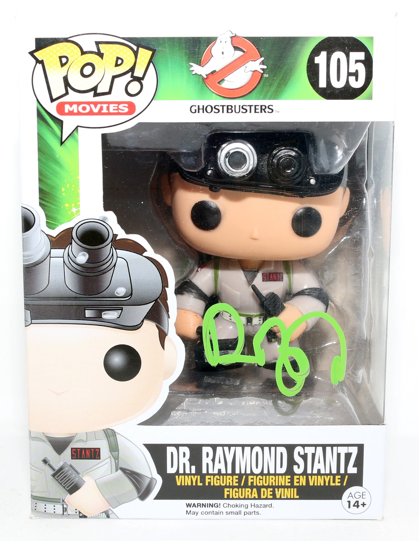 
                  
                    Dan Aykroyd as Dr. Raymond Stantz in Ghostbusters (Beckett) Signed Funko POP! #105
                  
                