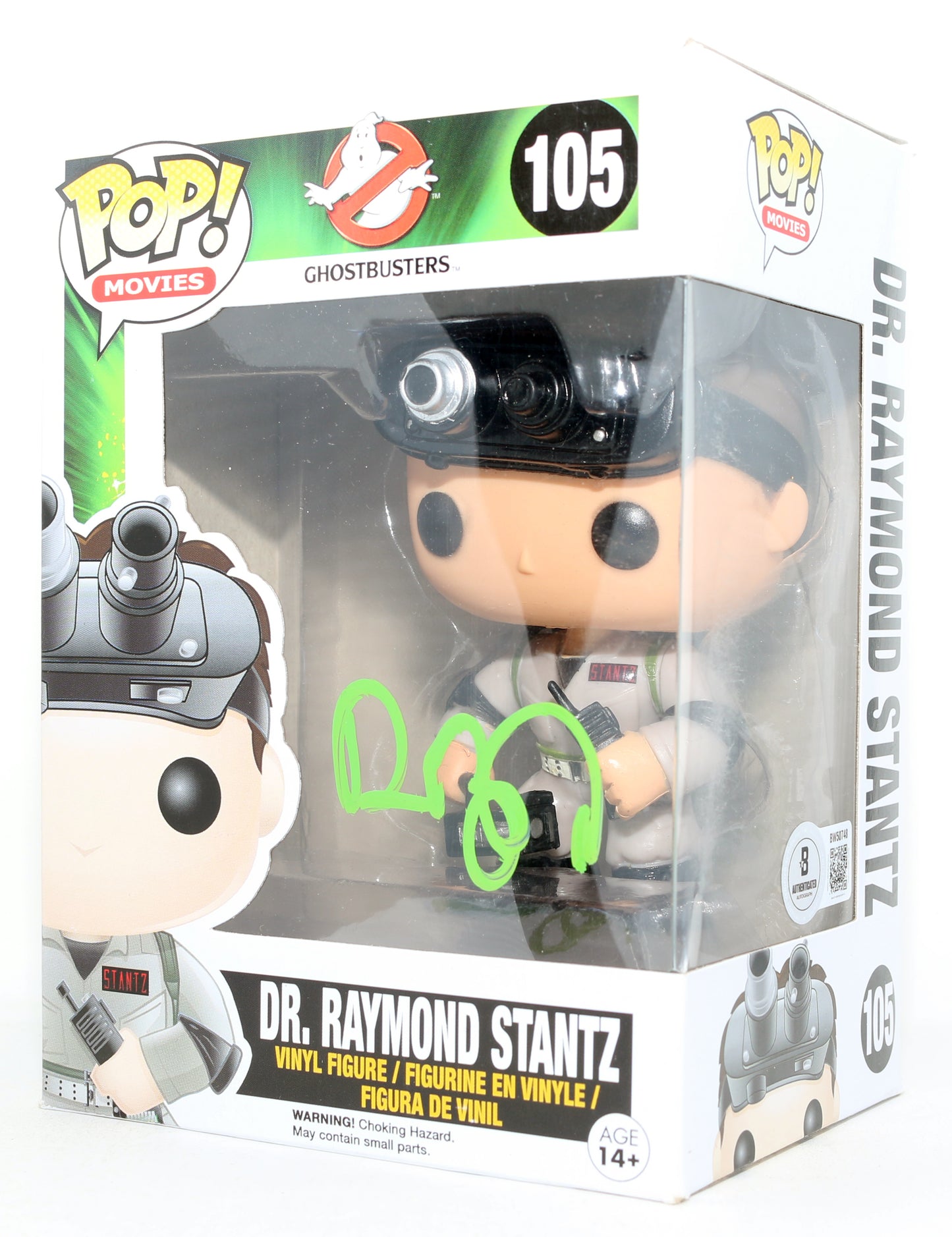 
                  
                    Dan Aykroyd as Dr. Raymond Stantz in Ghostbusters (Beckett) Signed Funko POP! #105
                  
                