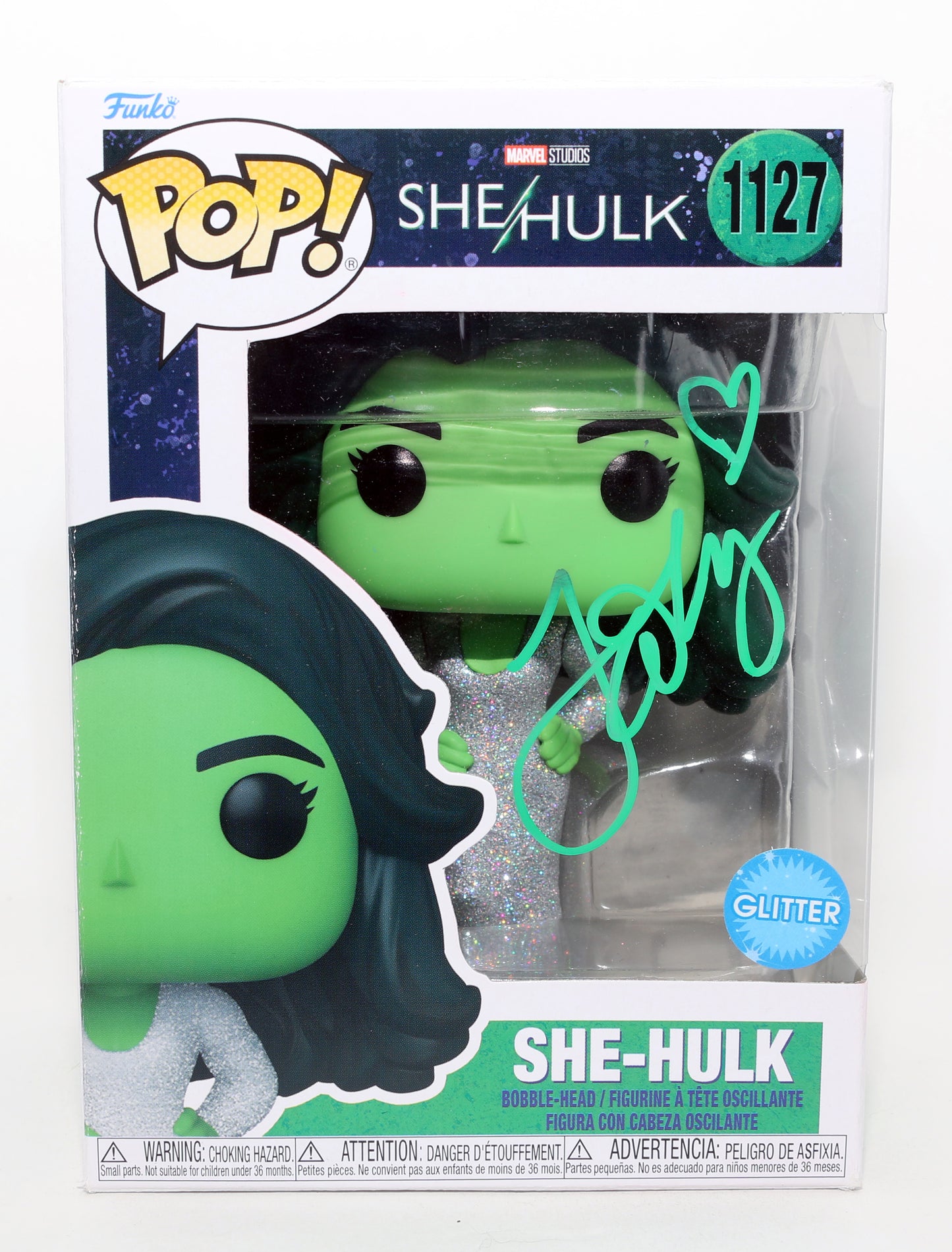 
                  
                    Tatiana Maslany as She-Hulk in She-Hulk Glitter Edition Signed Funko POP! #1127
                  
                