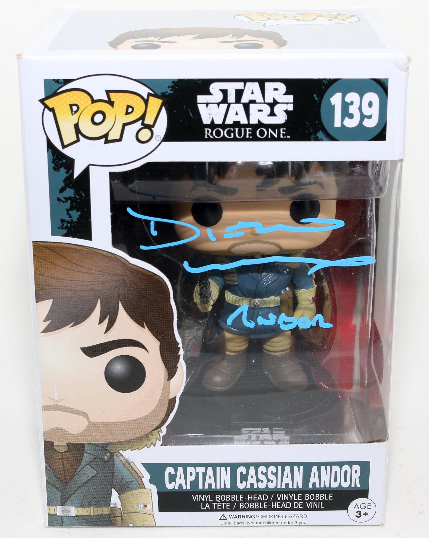 
                  
                    Diego Luna as Andor in Rogue One: A Star Wars Story Signed Funko POP! #139 with Character Name
                  
                