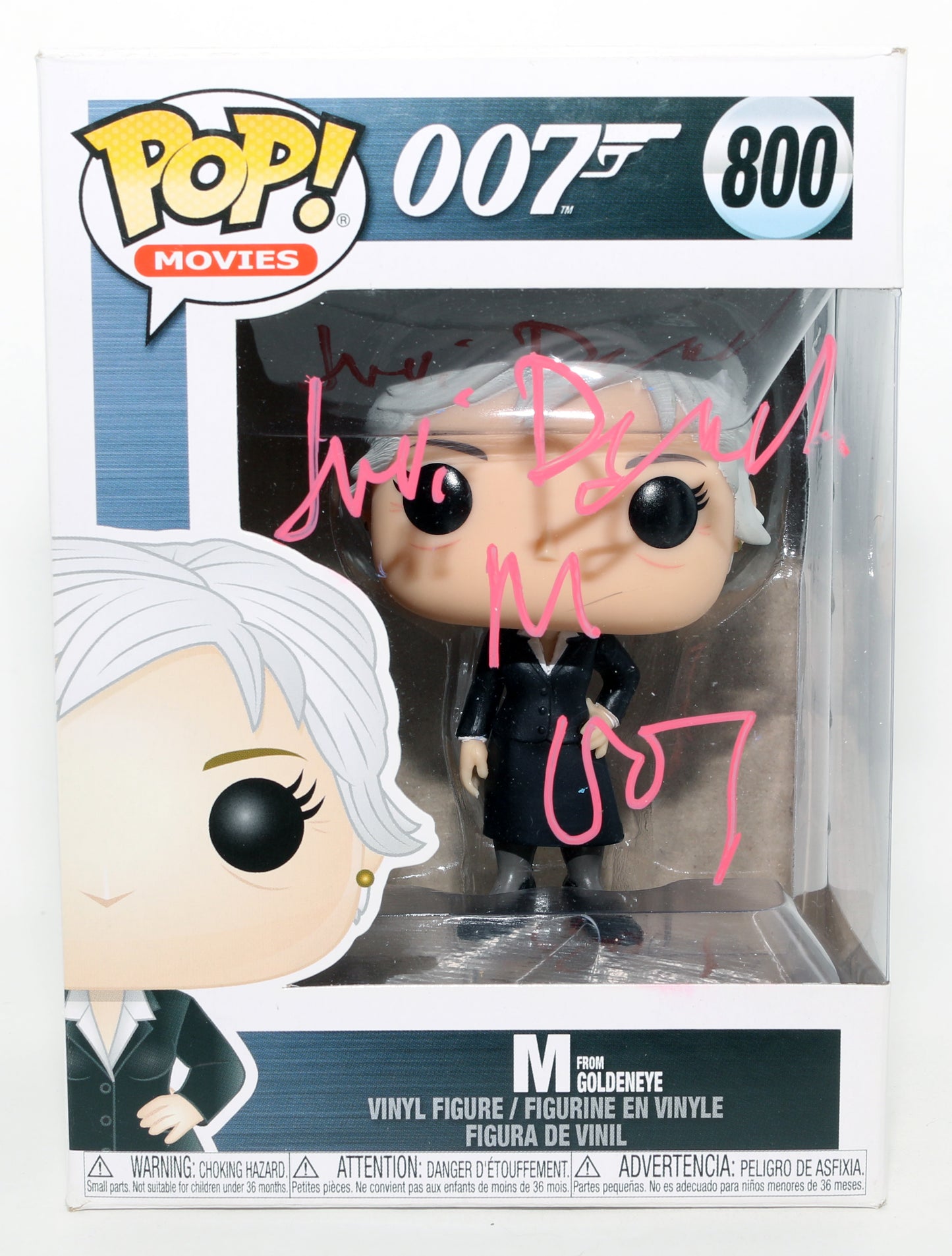 
                  
                    Judi Dench as M in James Bond 007: Goldeneye Signed Funko POP! #800 with Character Name
                  
                