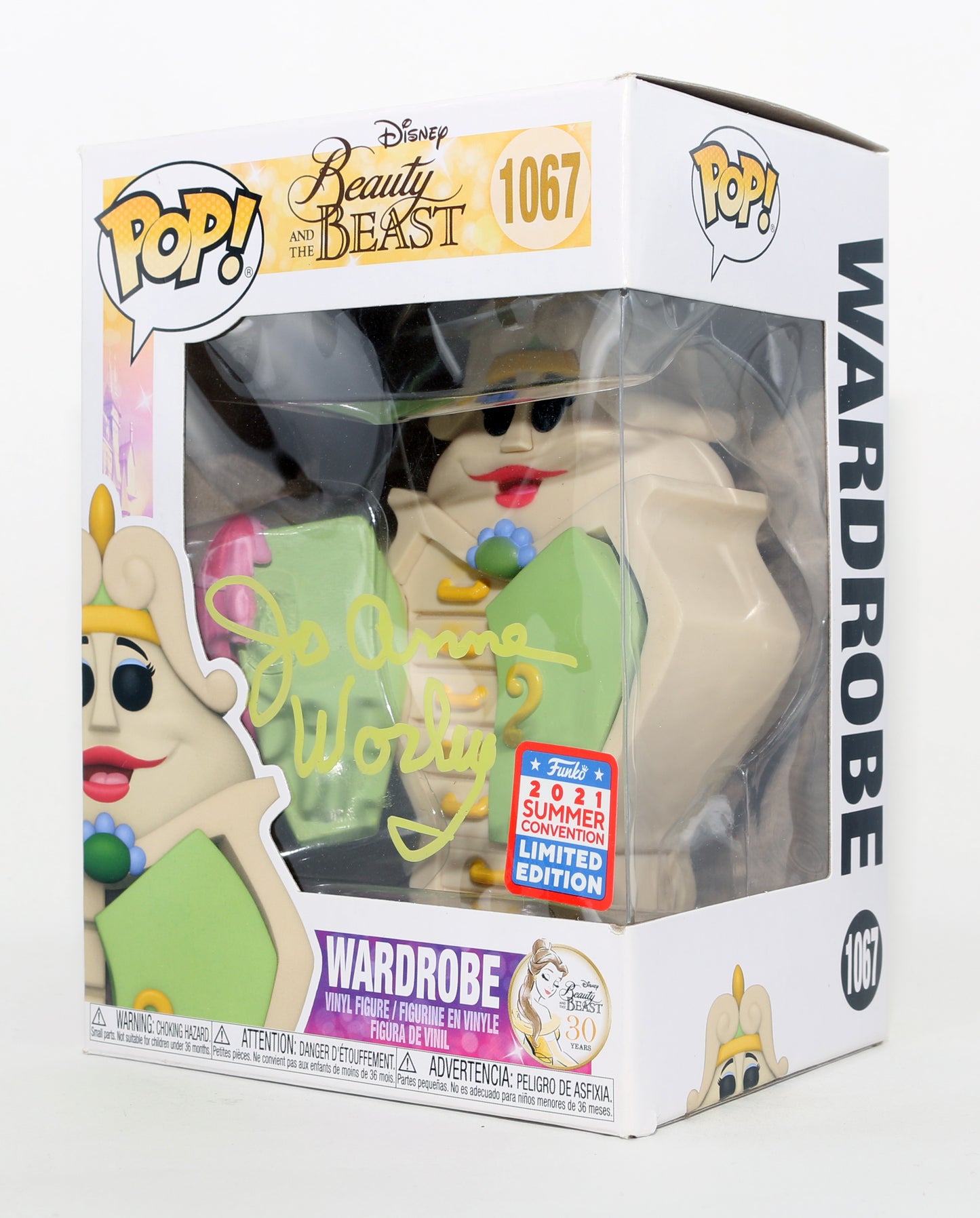 
                  
                    Jo Anne Worley as Wardrobe in Beauty & the Beast 2021 Summer Convention Limited Edition Signed Funko POP! #1067
                  
                