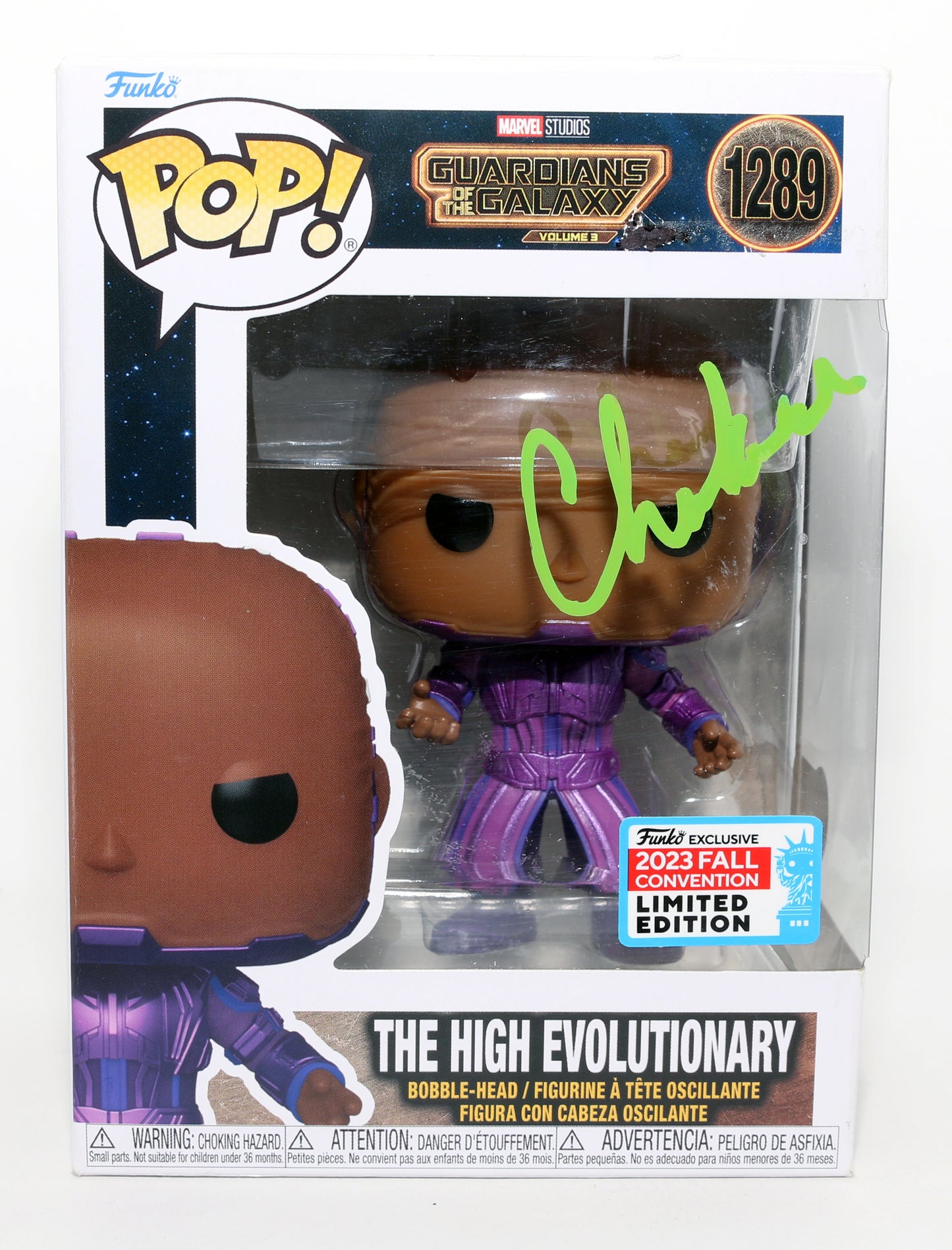 
                  
                    Chukwudi Iwuji as The High Evolutionary in Guardians of the Galaxy Vol. 3 2023 Fall Con Exclusive (Beckett) Signed Funko POP! #1289
                  
                