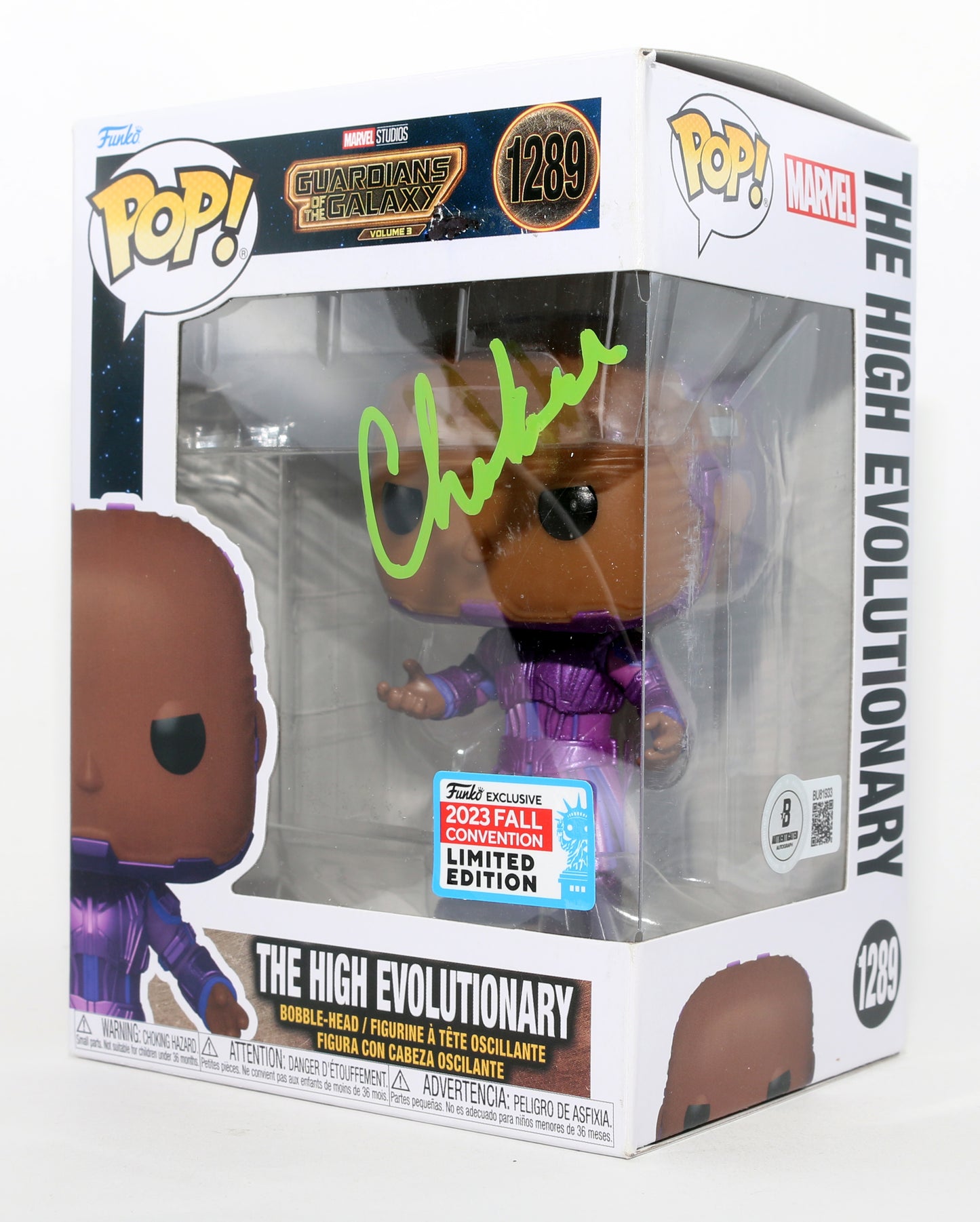 
                  
                    Chukwudi Iwuji as The High Evolutionary in Guardians of the Galaxy Vol. 3 2023 Fall Con Exclusive (Beckett) Signed Funko POP! #1289
                  
                