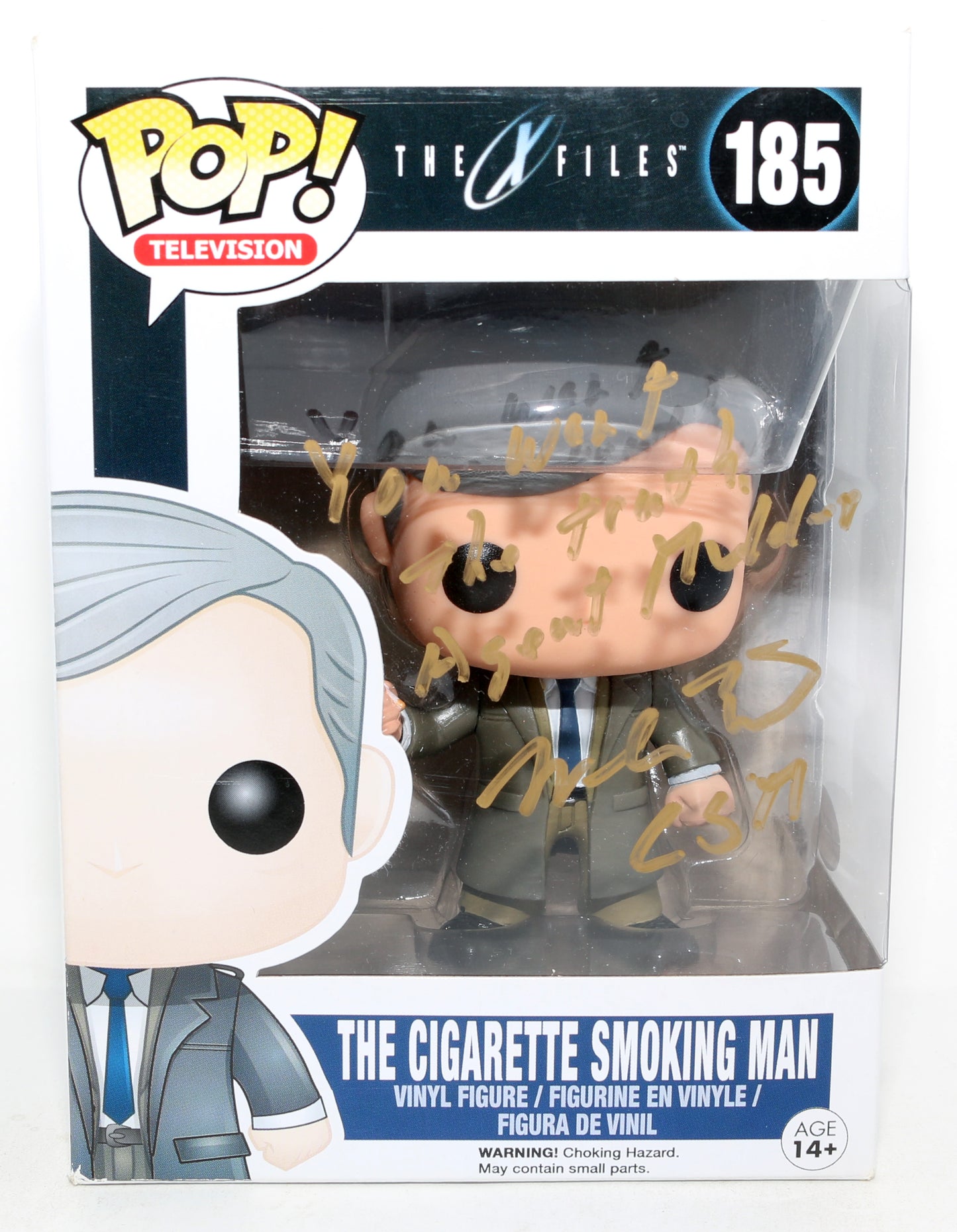 
                  
                    William B. Davis as the Cigarette Smoking Man in The X-Files (JSA) Signed Funko POP! #185 with Character Name & Quote
                  
                