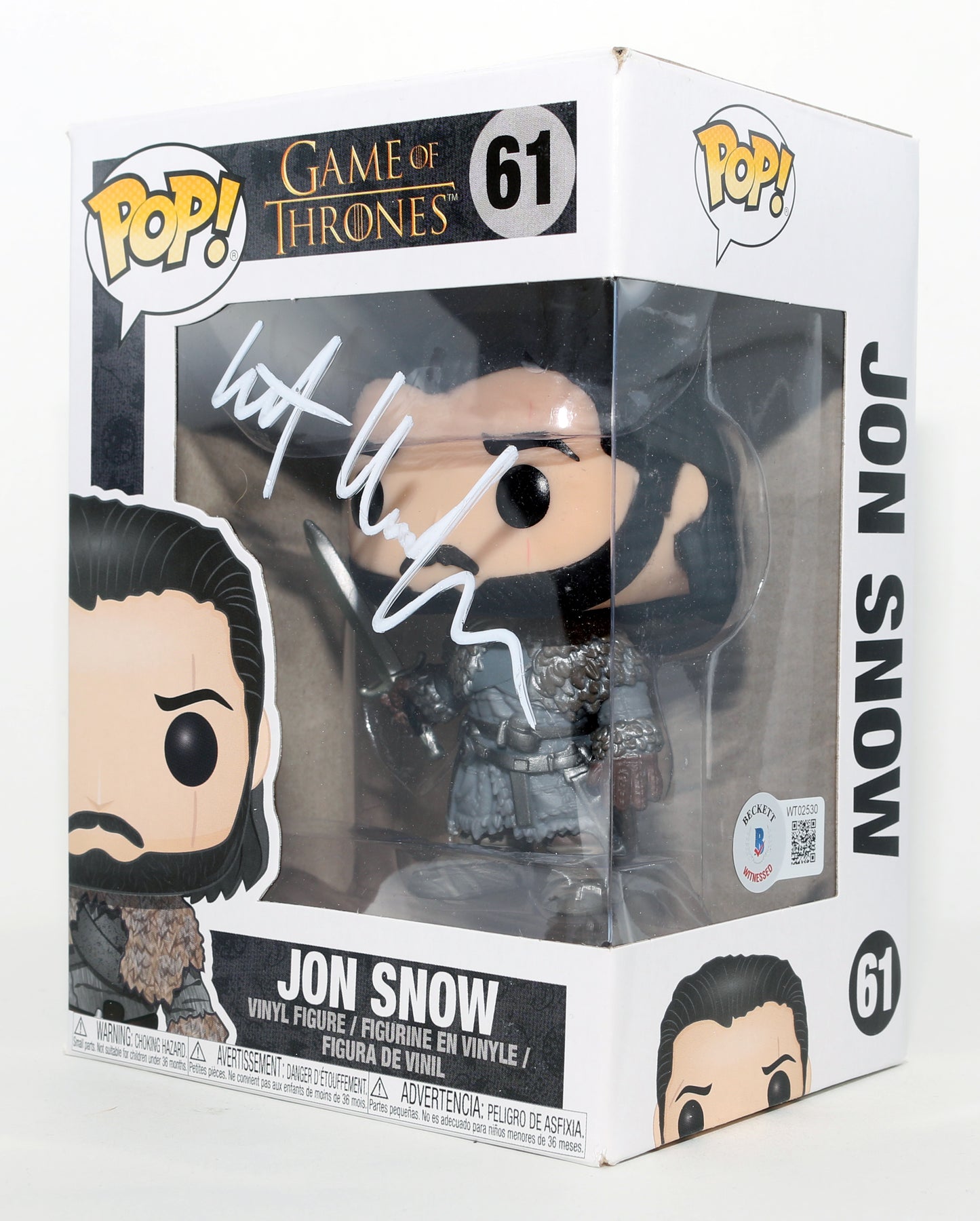 
                  
                    Kit Harington as Jon Snow in Game of Thrones (Beckett) Signed Funko POP! #61
                  
                