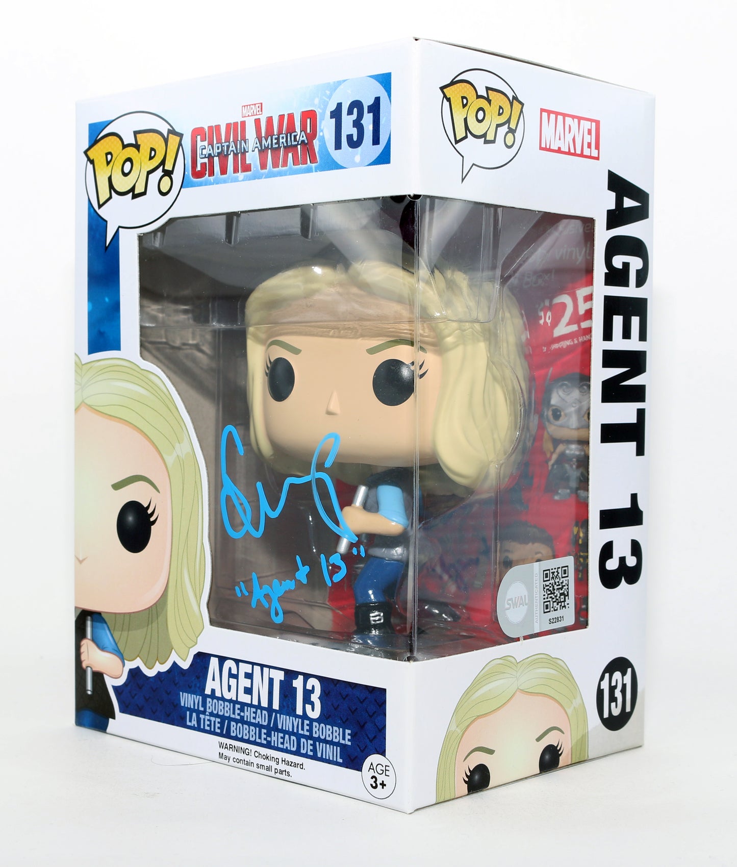 
                  
                    Emily VanCamp as Agent 13 / Sharon Carter in Captain America: Civil War (SWAU) Signed Funko POP! #131 with Character Name
                  
                