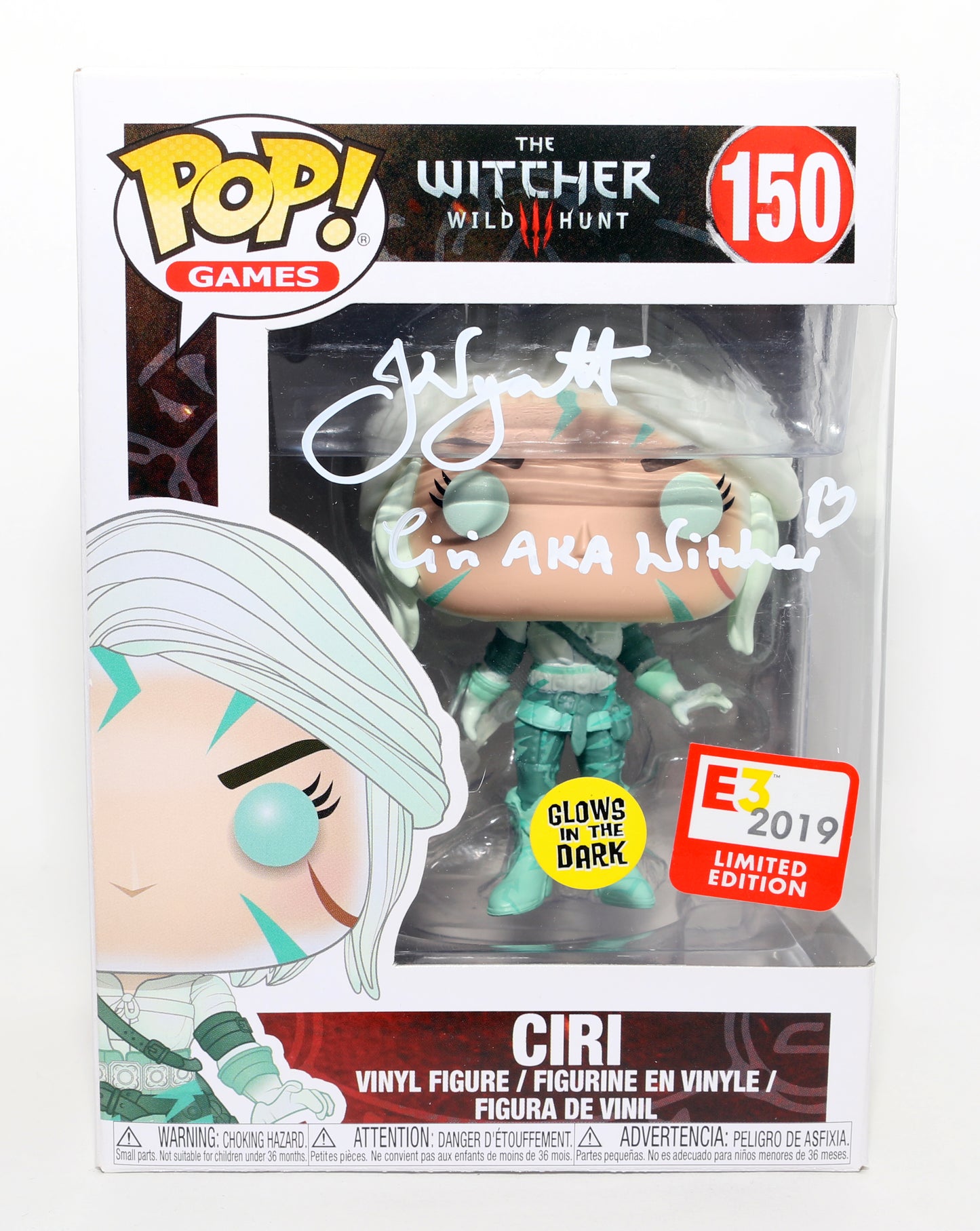 
                  
                    Jo Wyatt as Ciri in The Witcher 3: Wild Hunt GITD E3 2019 Limited Edition (SWAU) Signed Funko POP! #150 with Character Names
                  
                