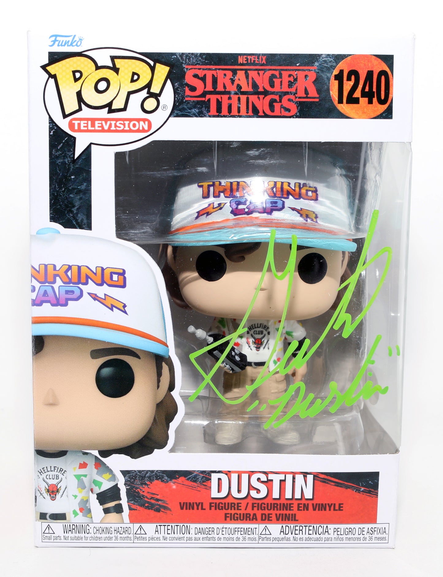 
                  
                    Gaten Matarazzo as Dustin Henderson in Stranger Things (JSA) Signed Funko POP! #1240 with Character Name
                  
                